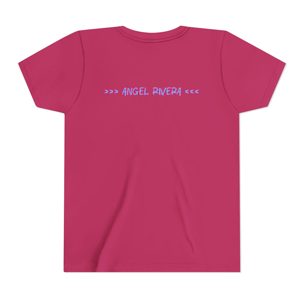 Youth Tee - 'I Trust Nobody' Neon Pink and Blue Broken Heart Graphic