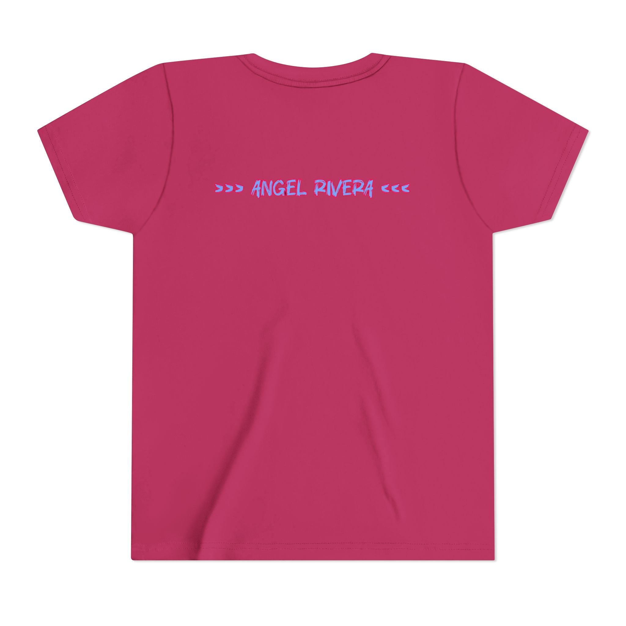 Youth Tee - 'I Trust Nobody' Neon Pink and Blue Broken Heart Graphic