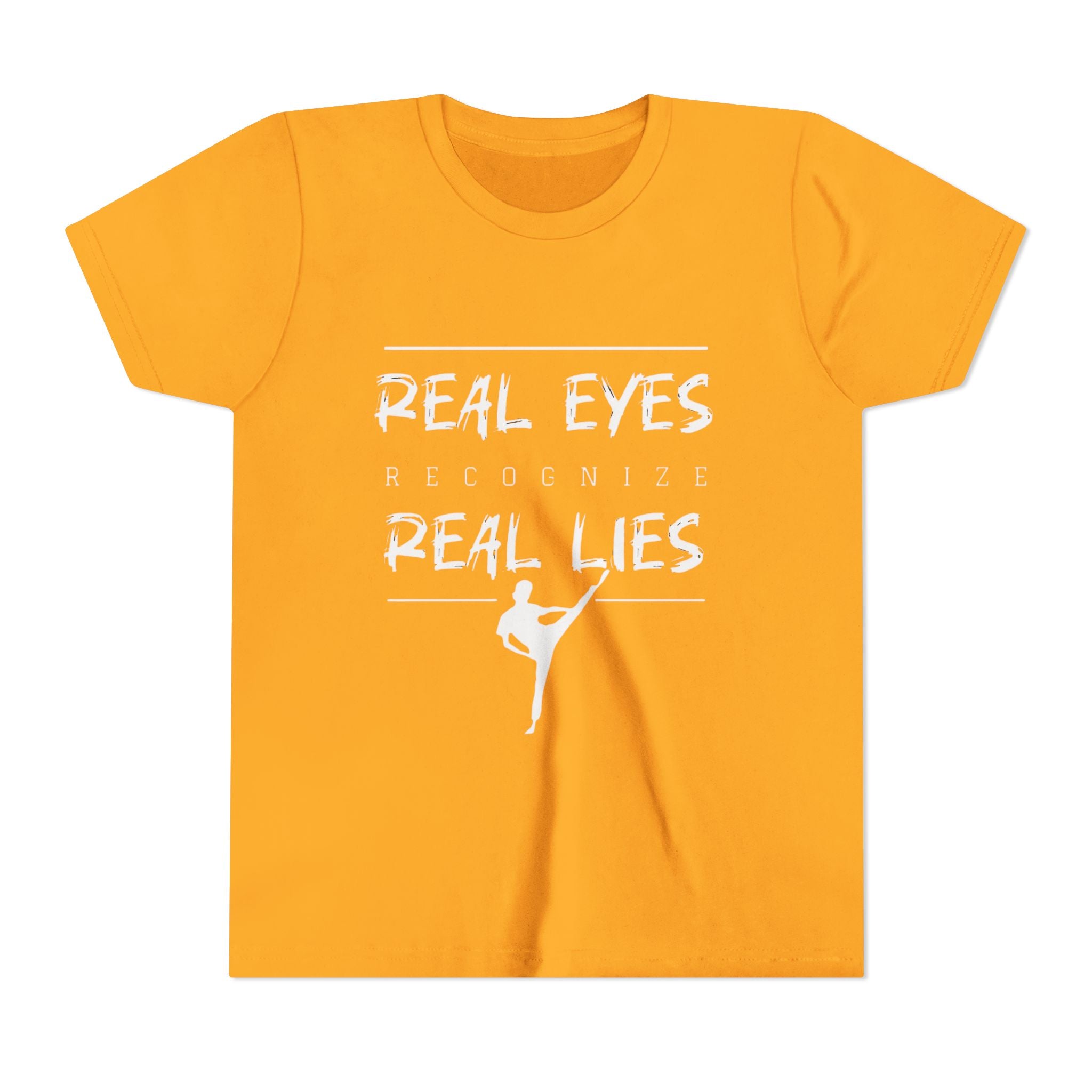 Youth Tee — "Real Eyes Recognize Real Lies" Dance Graphic T‑Shirt