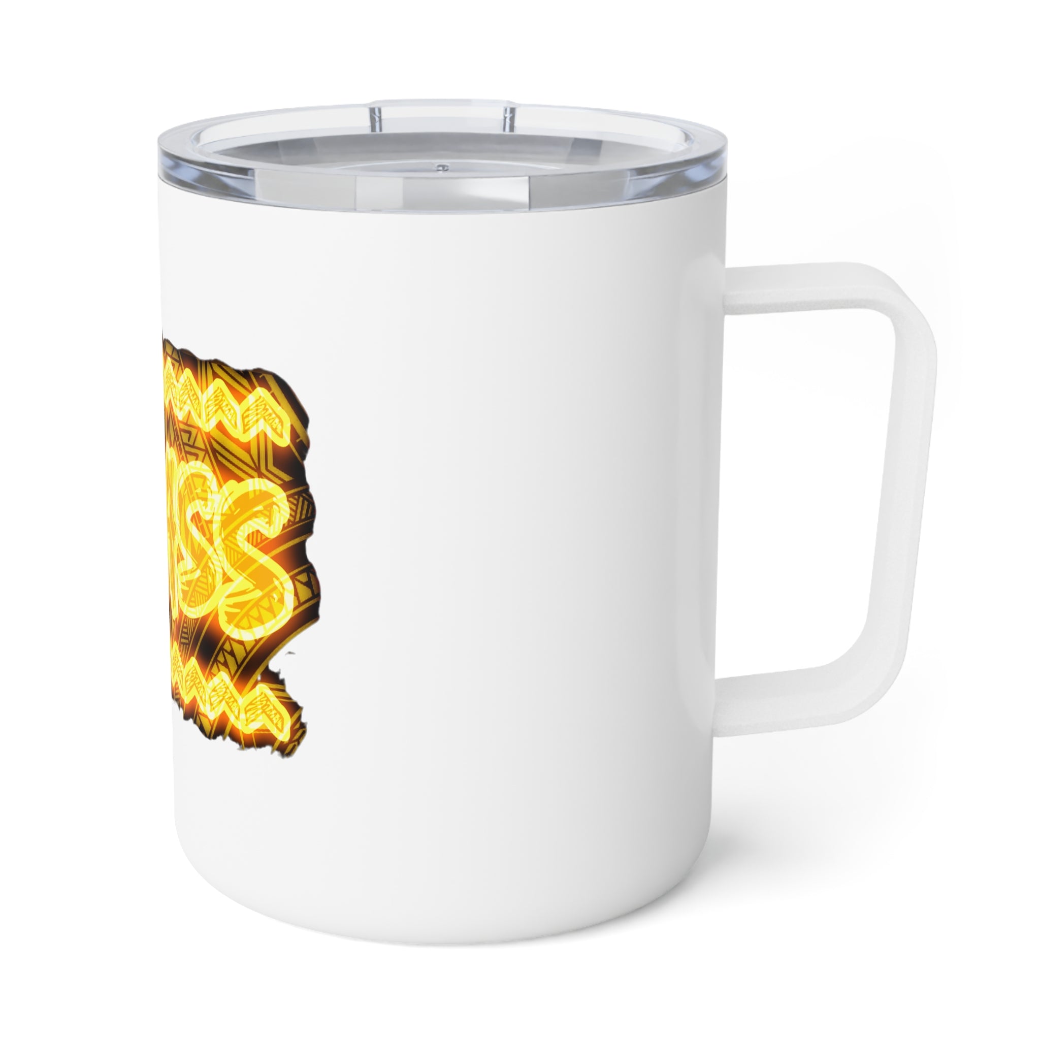 Badass Insulated Coffee Mug — 10oz Travel Tumbler with Bold Gold Graphic