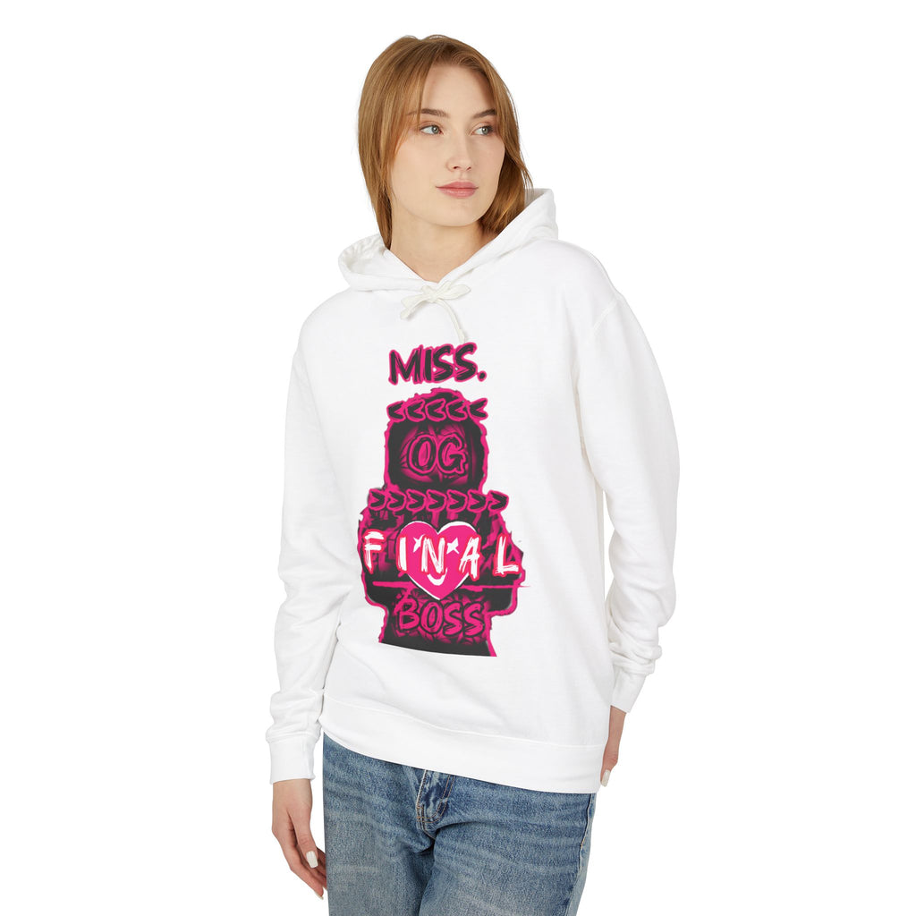 Miss Final Boss Hoodie — Retro Pink Gamer Graphic Hooded Sweatshirt