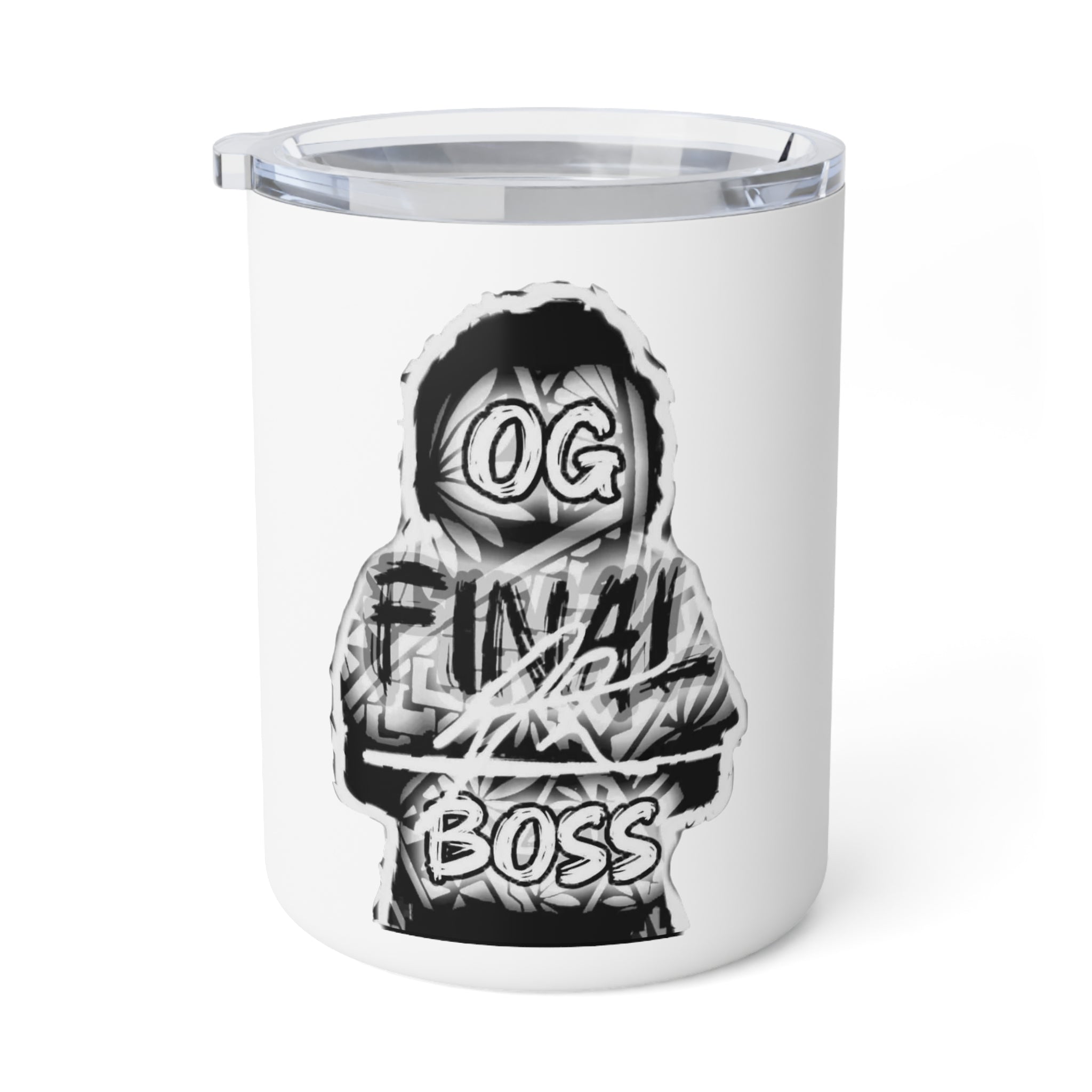 OG Final Boss Insulated Coffee Mug — 10oz White Hoodie Graphic Travel Mug