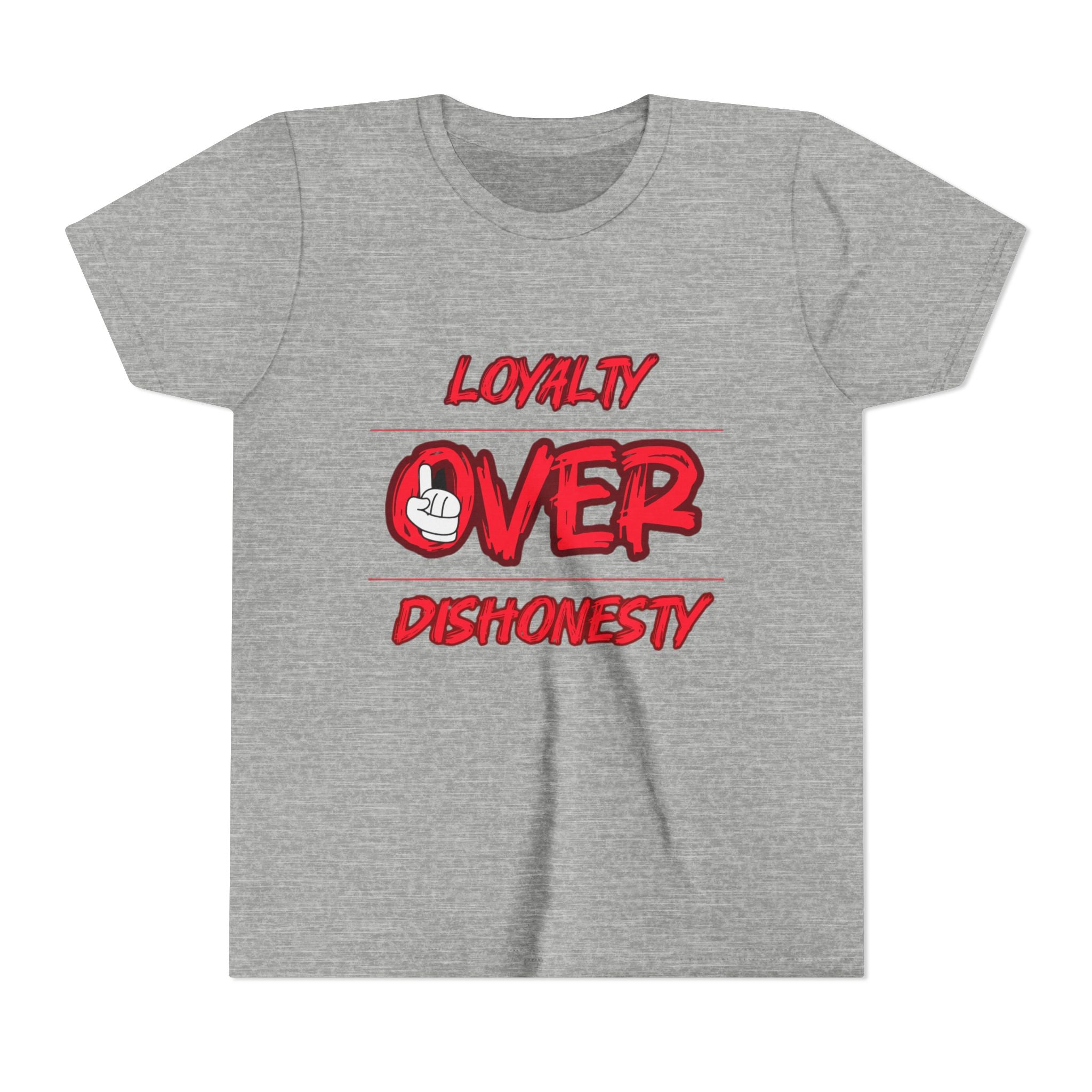 Youth Tee - "Loyalty Over Dishonesty" Graphic T‑Shirt (Red Street Style)