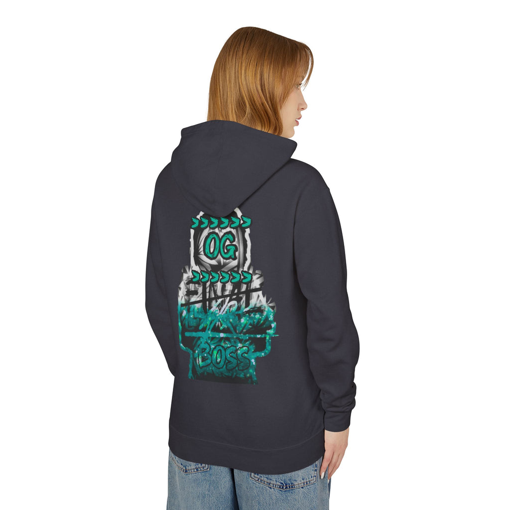 OG Boss Streetwear Hoodie — Teal Graffiti Graphic Pullover