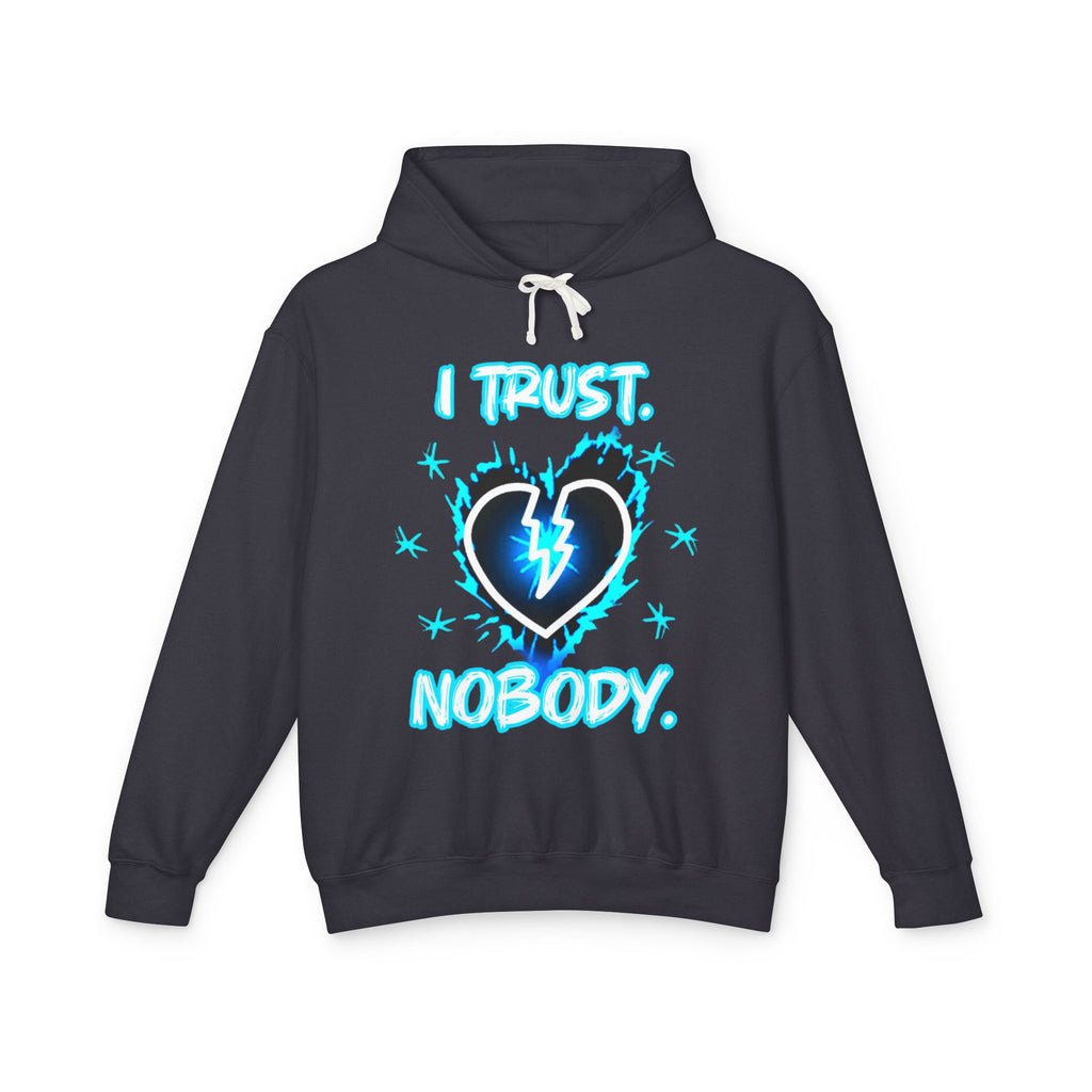 I Trust Nobody Hoodie — Broken Heart Graphic Lightweight Sweatshirt