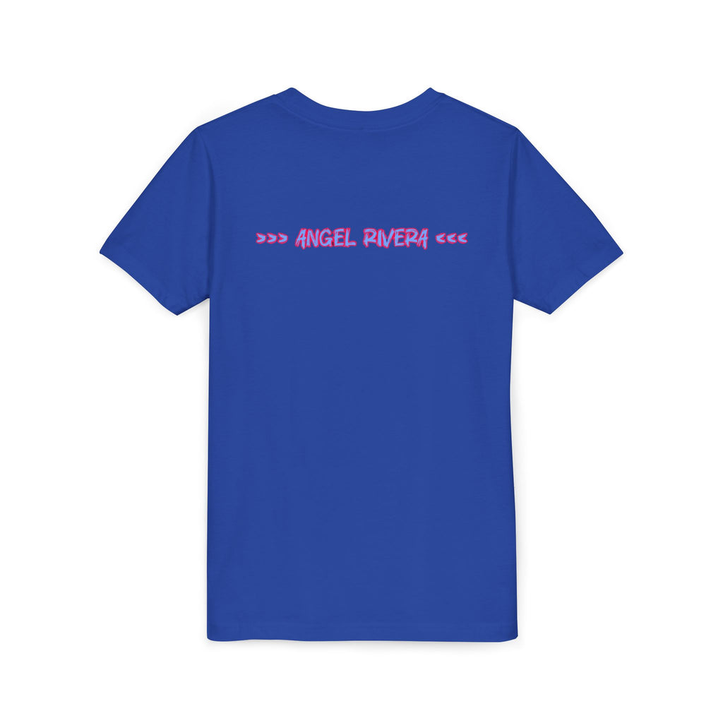 Youth Tee - 'I Trust Nobody' Neon Pink and Blue Broken Heart Graphic
