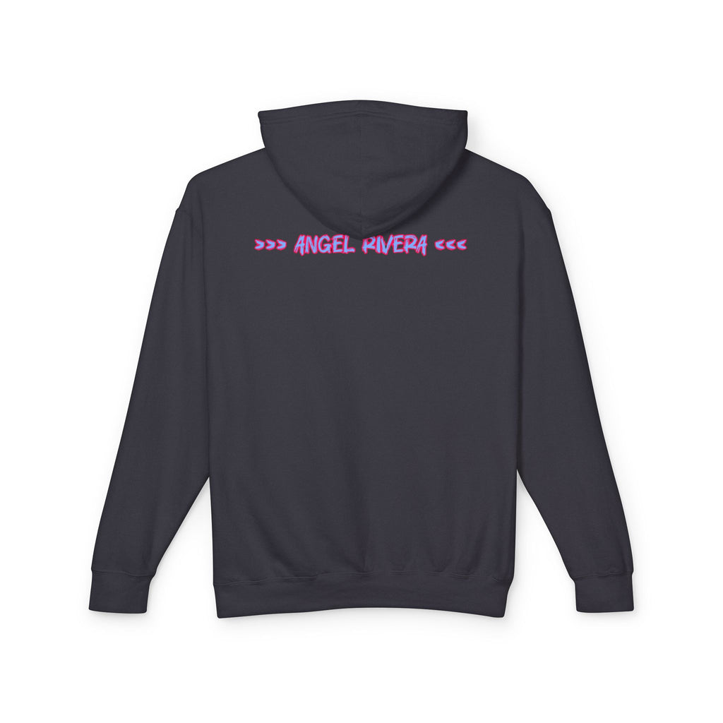 I Trust Nobody Hoodie — Neon Pink and Blue Broken Heart Graphic Hooded Sweatshirt