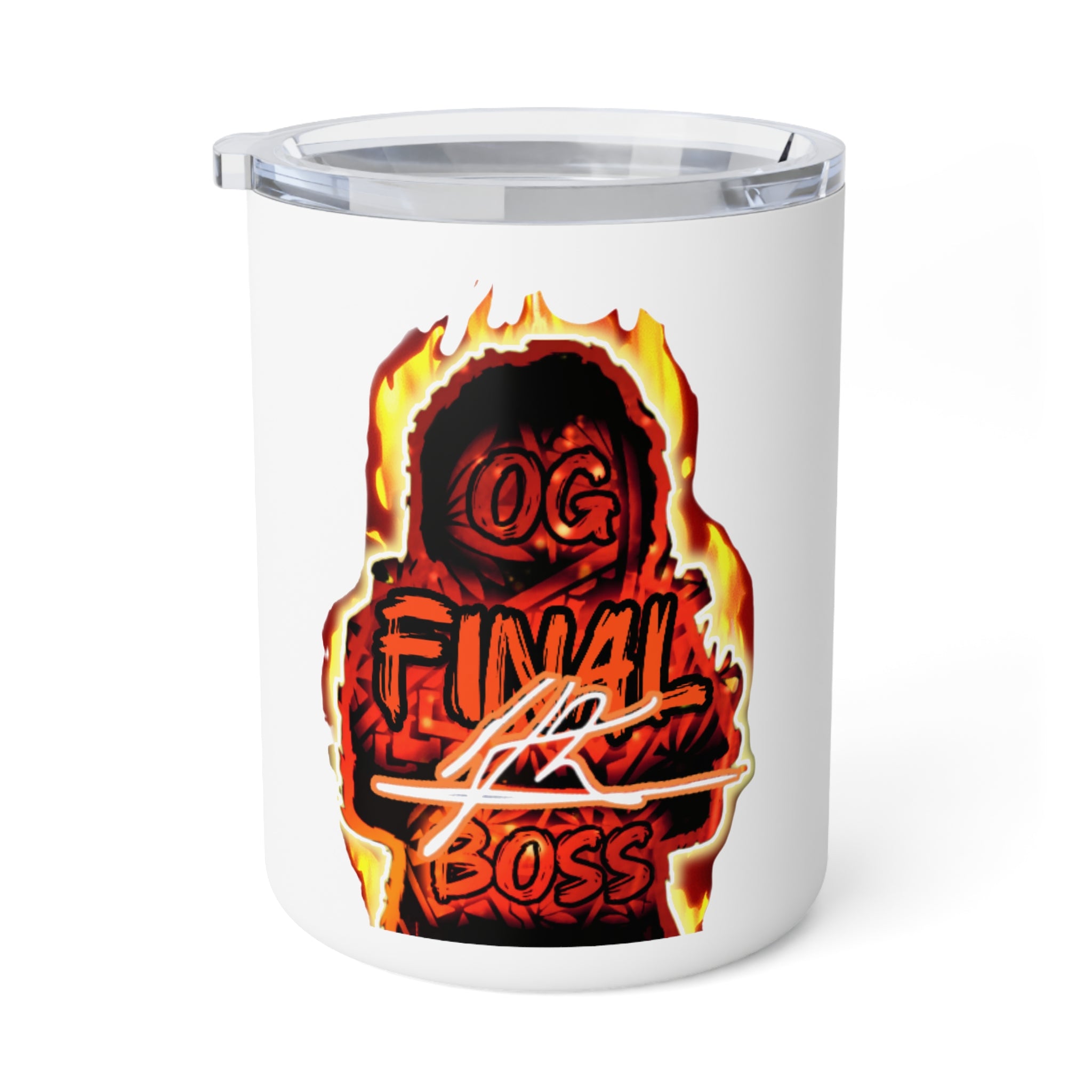 OG Final Boss Coffee Mug – 10oz - Flame Orange - Insulated Travel Tumbler