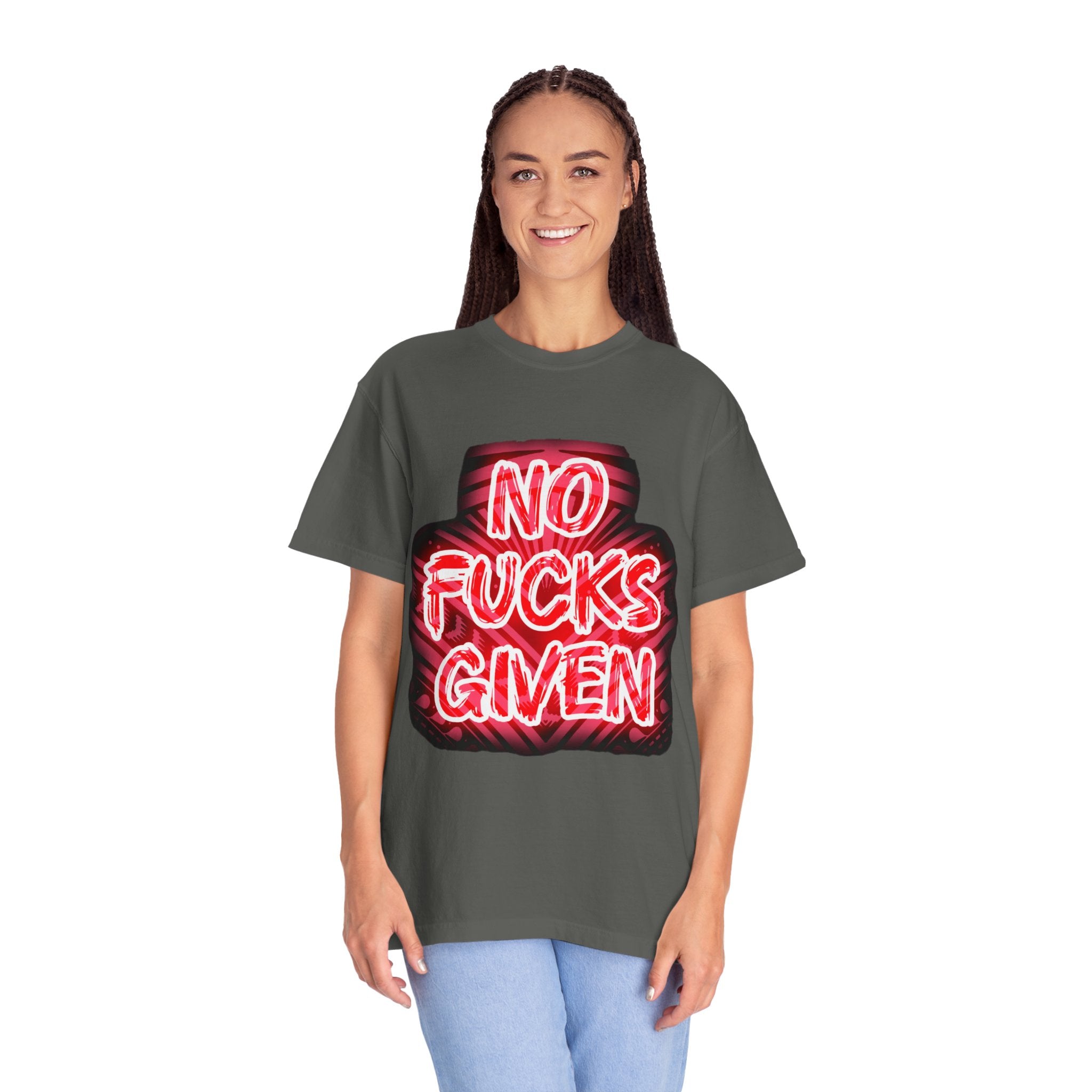 Graphic T-Shirt — "No Fucks Given" Neon Style Tee