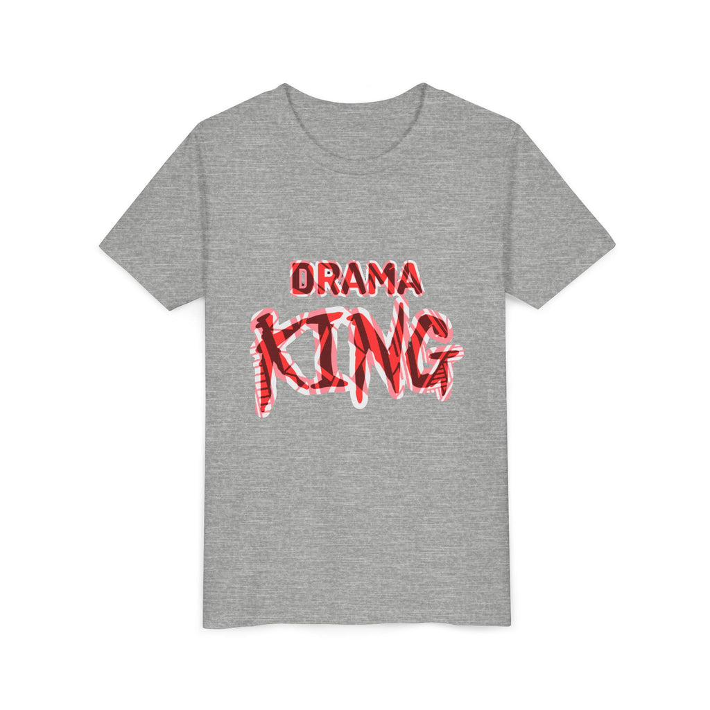 Drama King Youth Tee — Bold Red Graphic Kids T‑Shirt