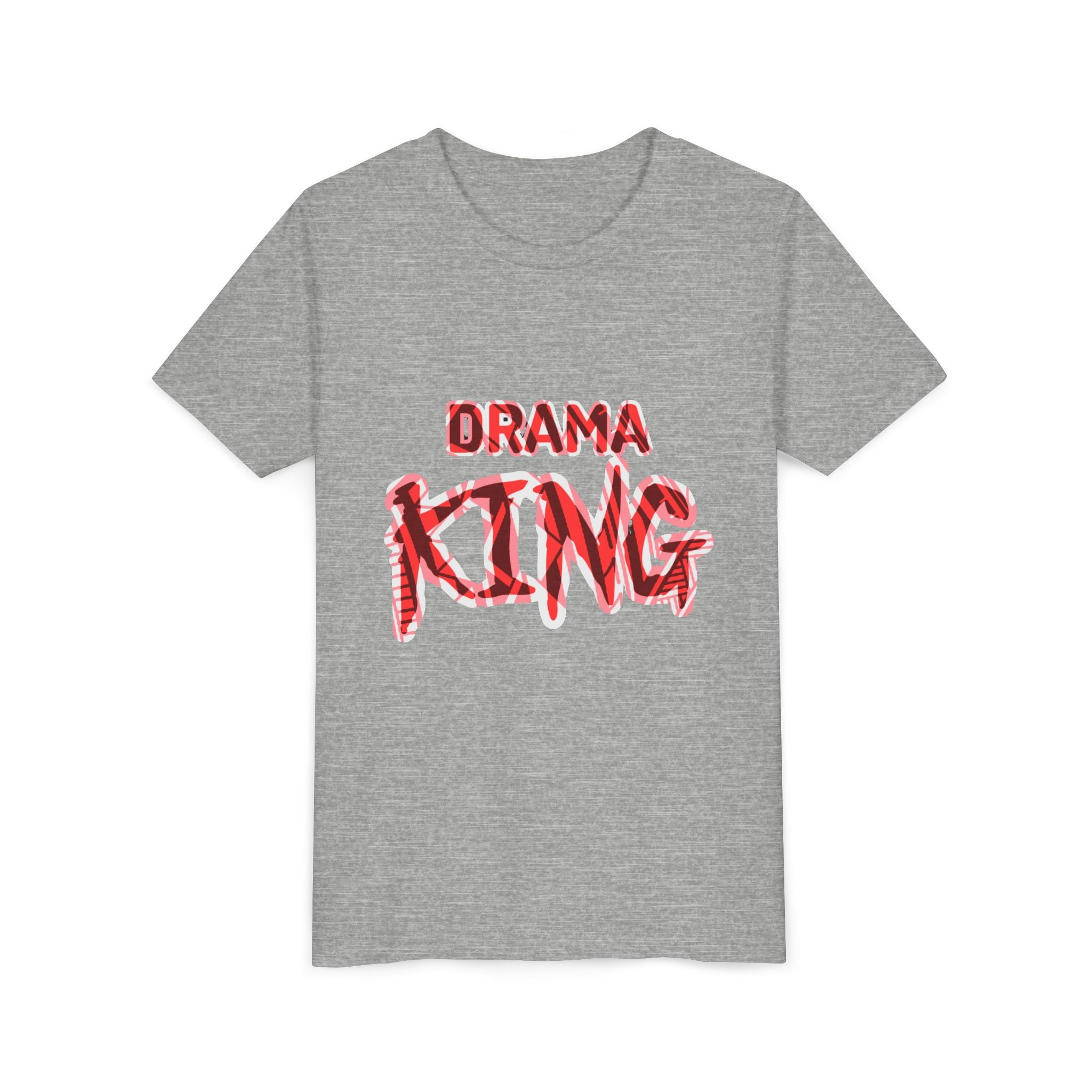 Drama King Youth Tee — Bold Red Graphic Kids T‑Shirt