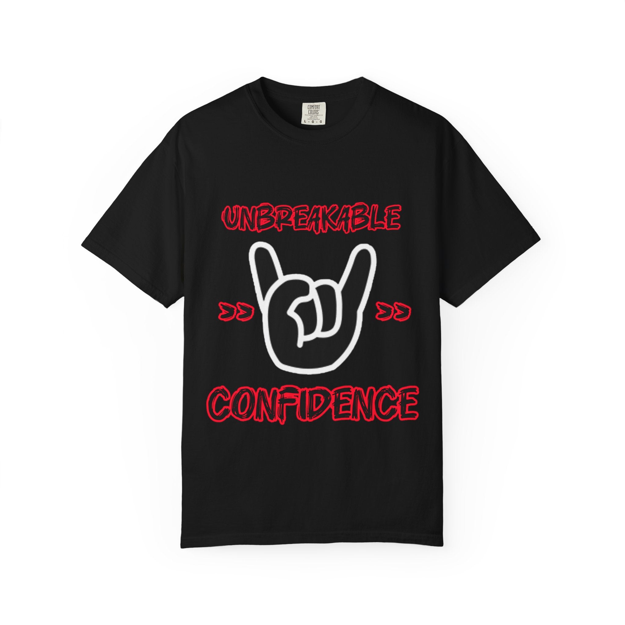 Unbreakable Confidence T-Shirt — Rock Hand Sign Graphic Tee