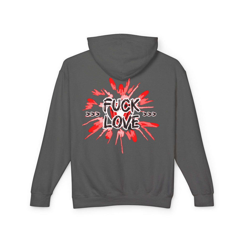 Fuck Love Hoodie — Edgy Anti-Valentine Graphic Hooded Sweatshirt