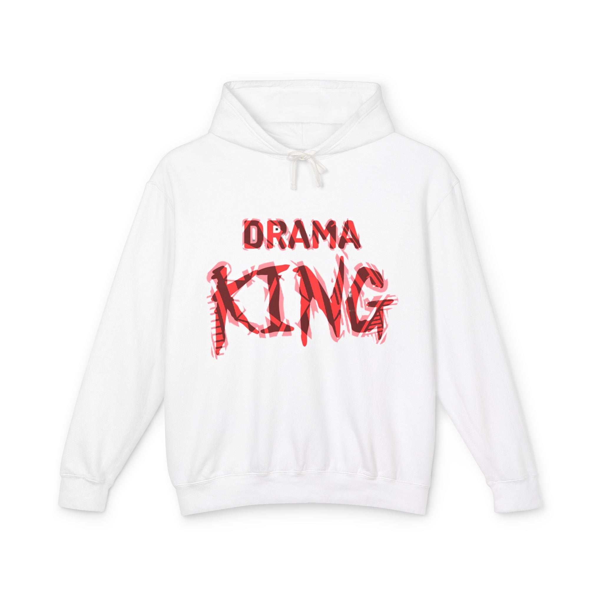 Drama King Hoodie — Graphic Red Brushstroke Pullover