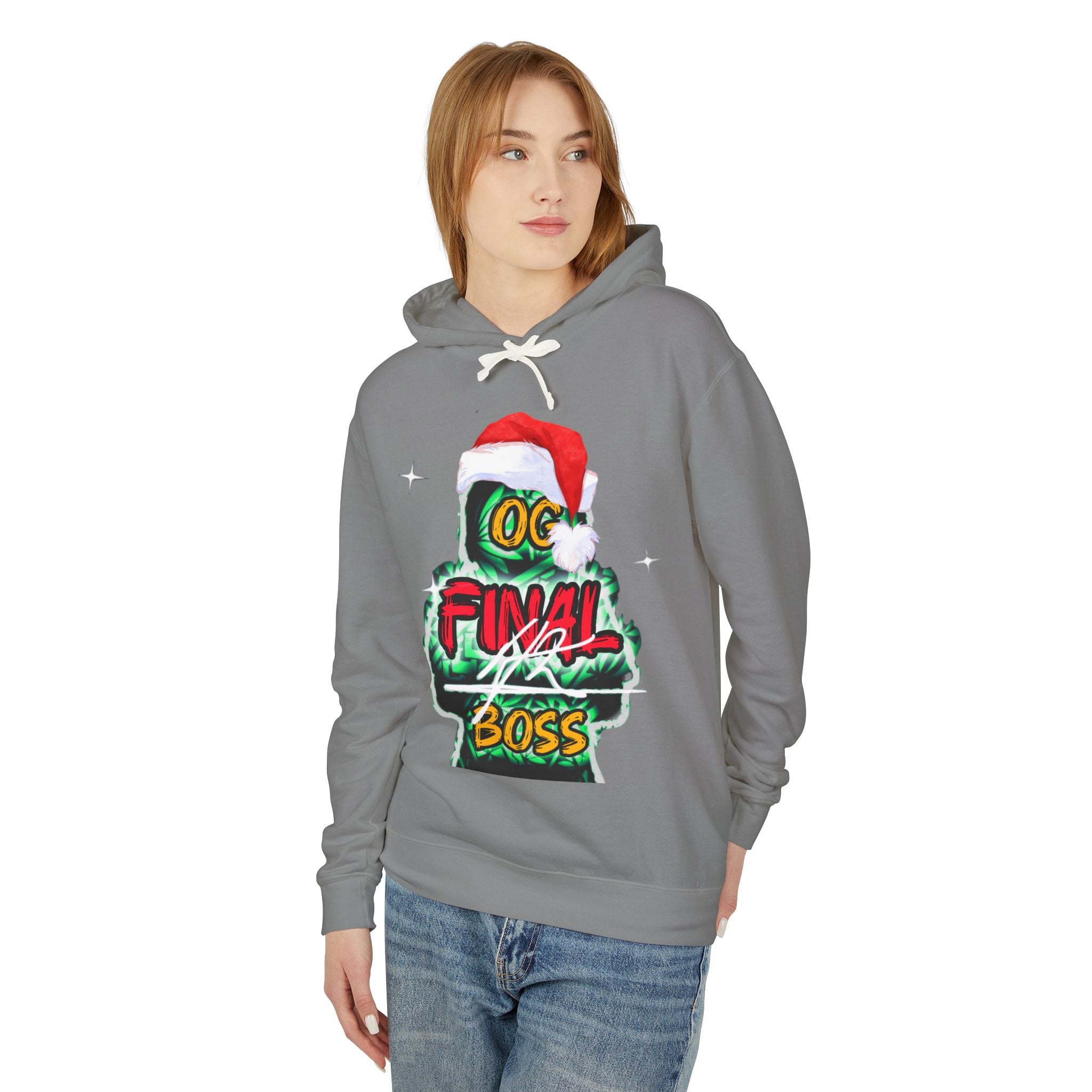Final Boss OG Christmas Hoodie — Gamer Holiday Pullover with Santa Hat
