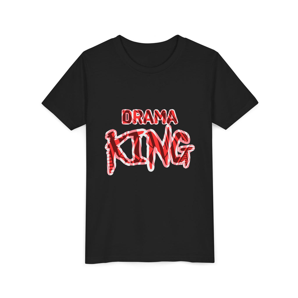 Drama King Youth Tee — Bold Red Graphic Kids T‑Shirt