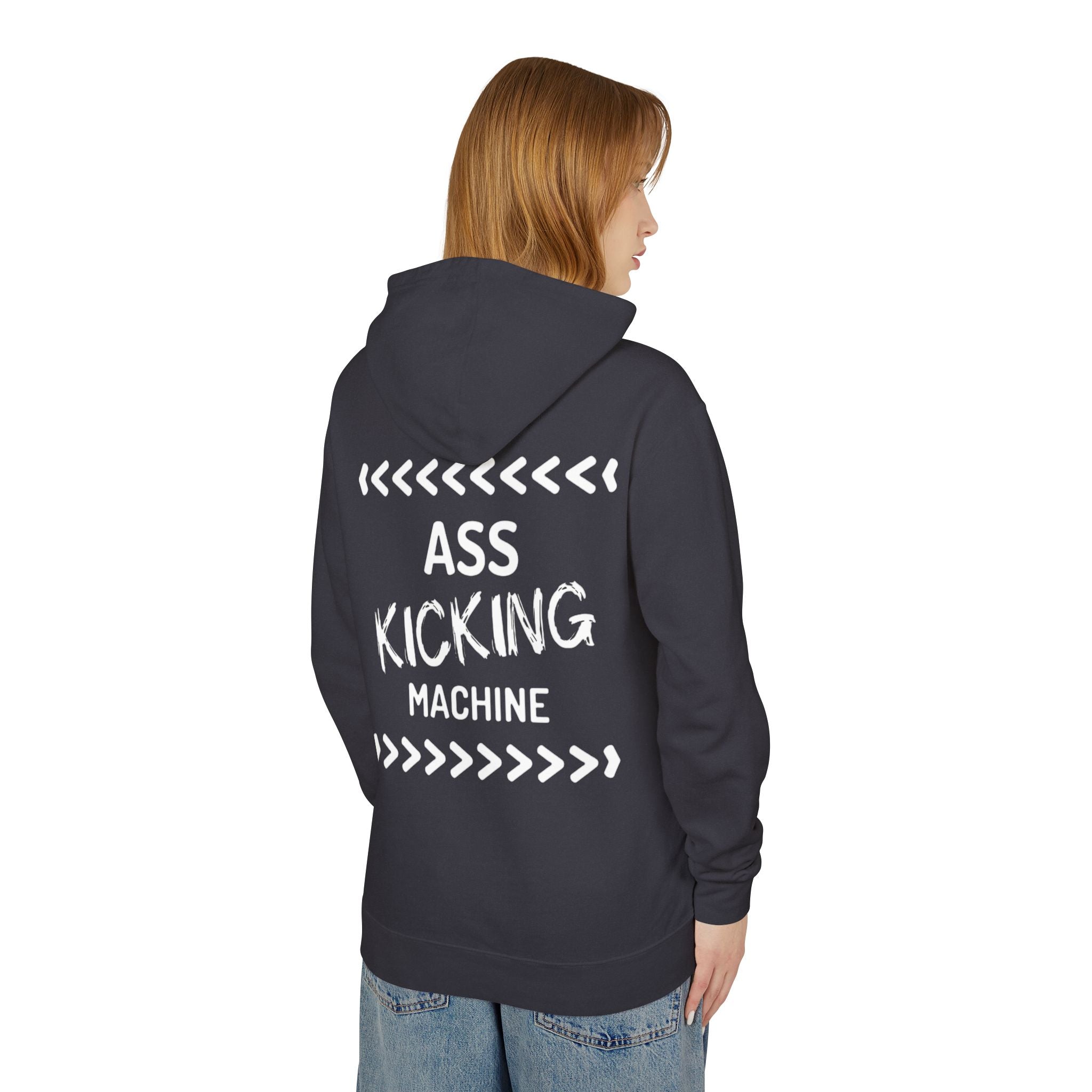Hoodie — "Ass Kicking Machine" Lightweight Casual Pullover