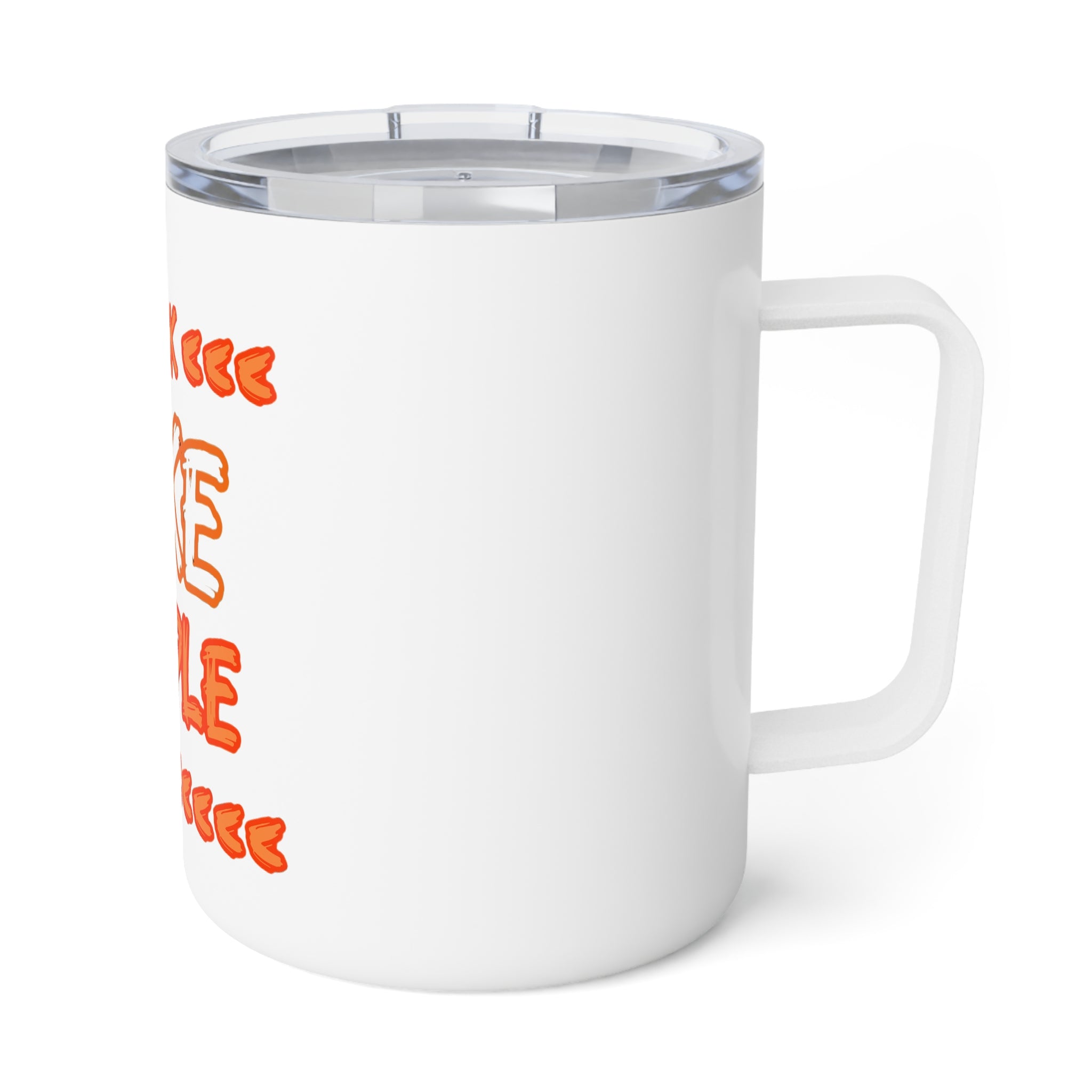 Insulated Coffee Mug - "F**k Fake People" Bold Orange Travel Tumbler