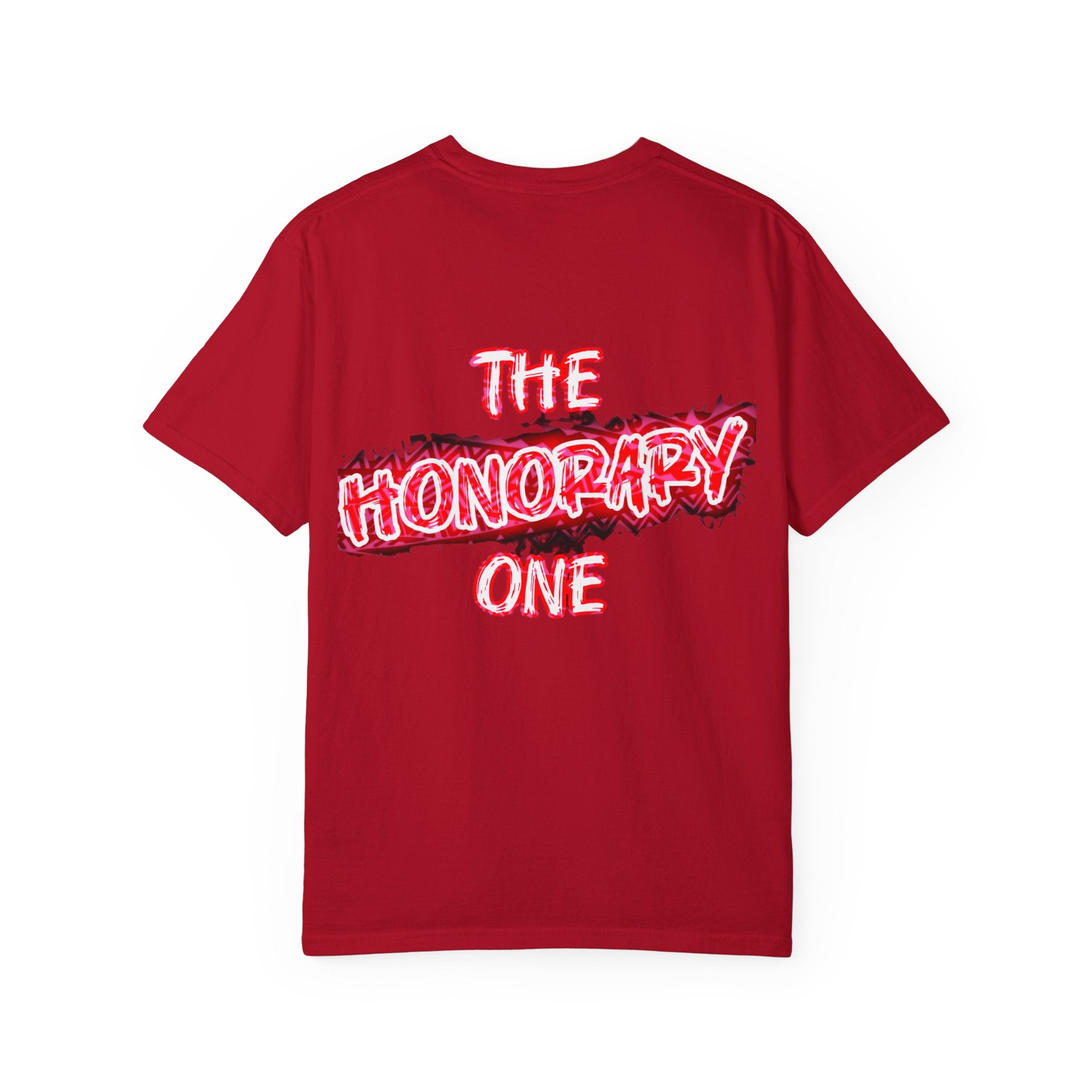 The Honorary One T-Shirt — Neon Red Graphic Tee