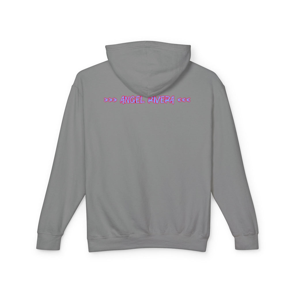 I Trust Nobody Hoodie — Neon Pink and Blue Broken Heart Graphic Hooded Sweatshirt