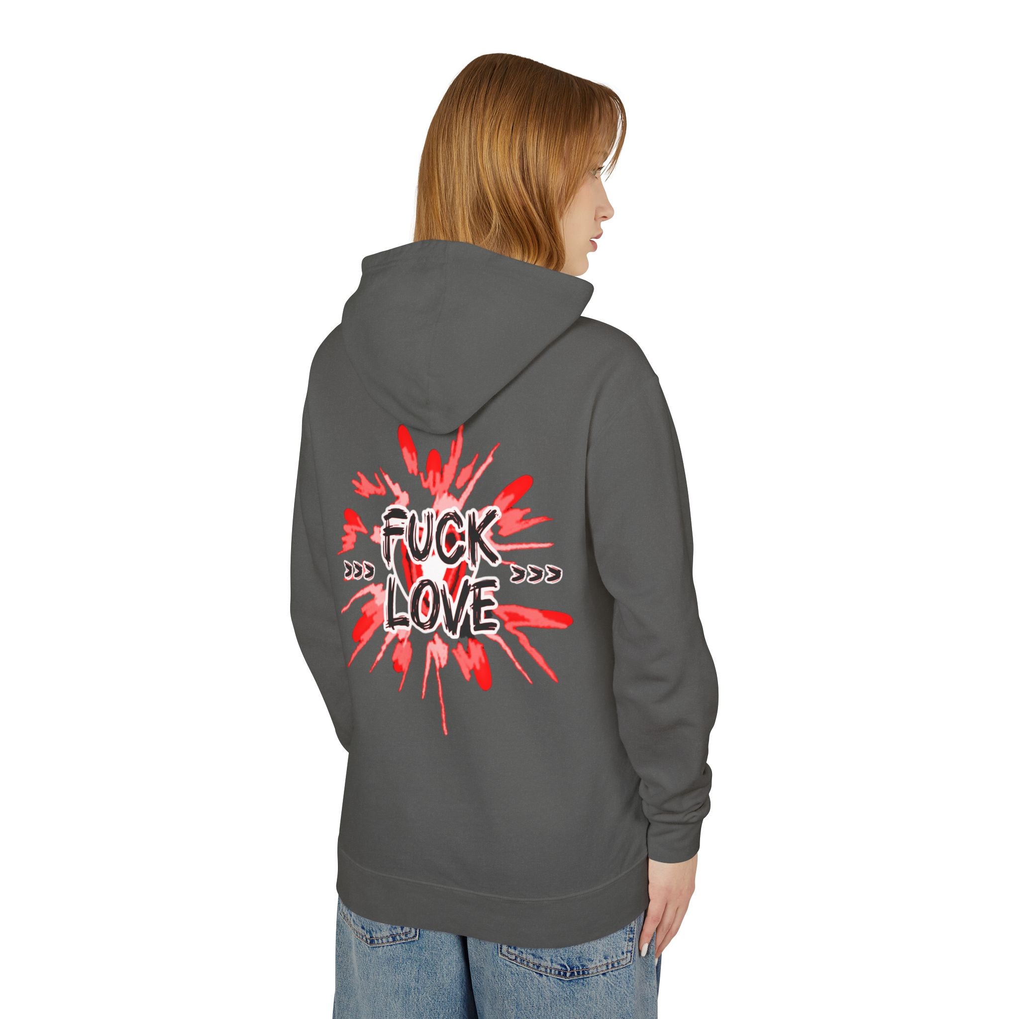 Fuck Love Hoodie — Edgy Anti-Valentine Graphic Hooded Sweatshirt