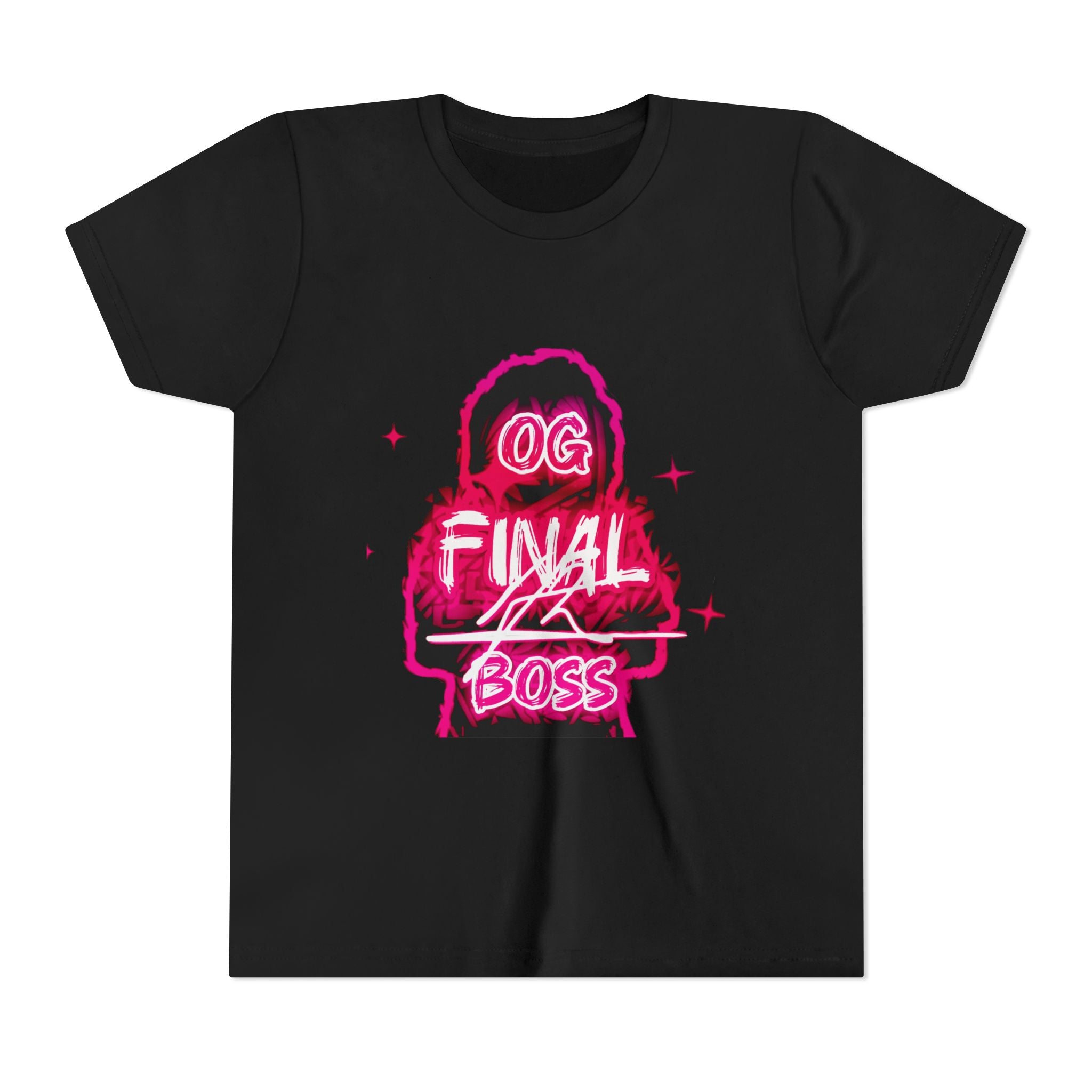 Youth Tee — "OG Final Boss" - Raspberry Pink - Graphic Shirt