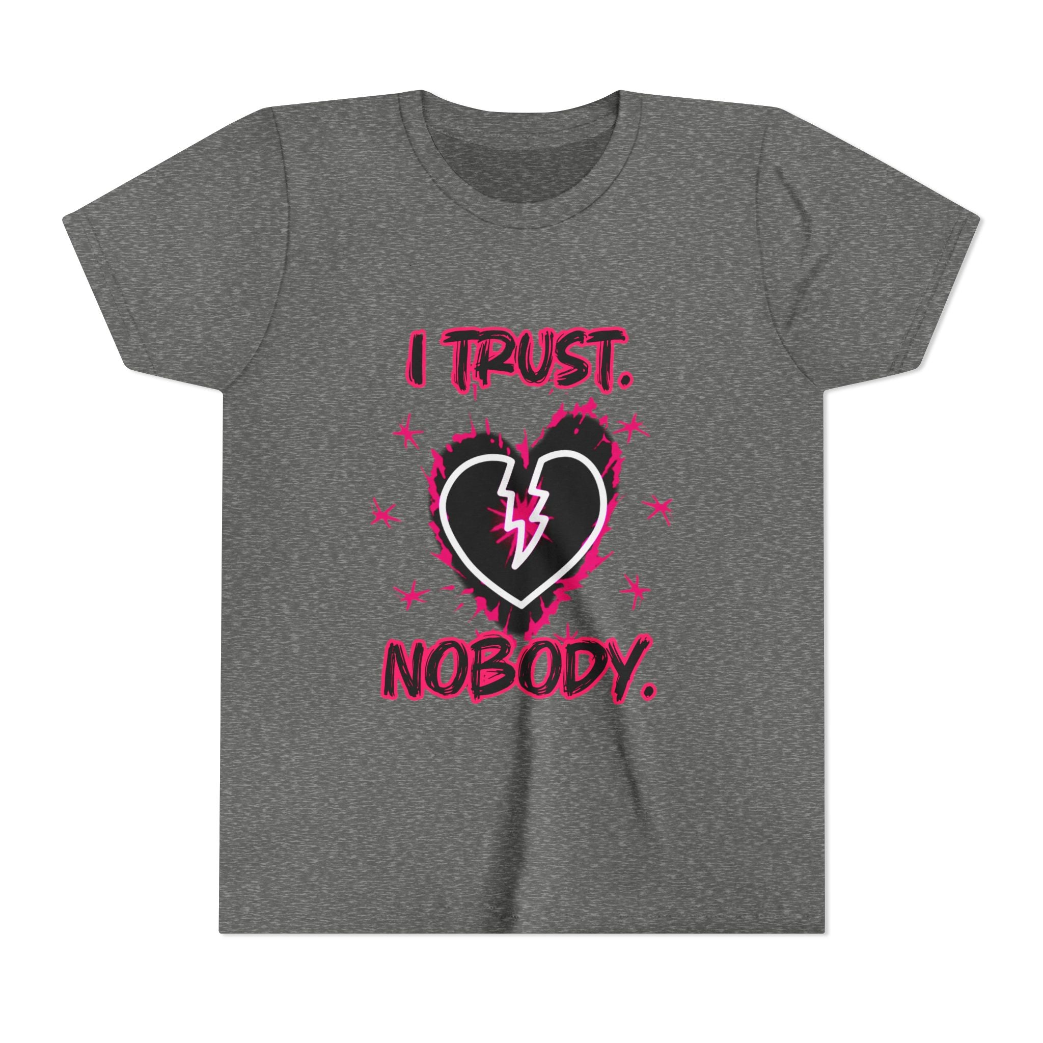 Youth Tee — “I Trust Nobody” Broken Heart Graphic Shirt