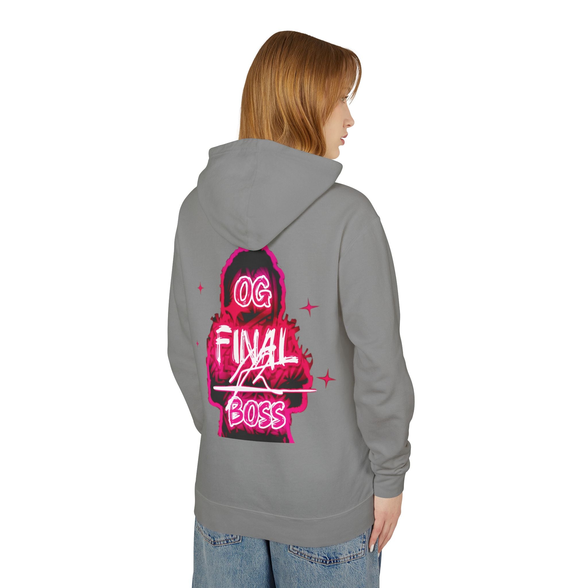 OG Final Boss Hoodie — Raspberry Pink graphic Pullover