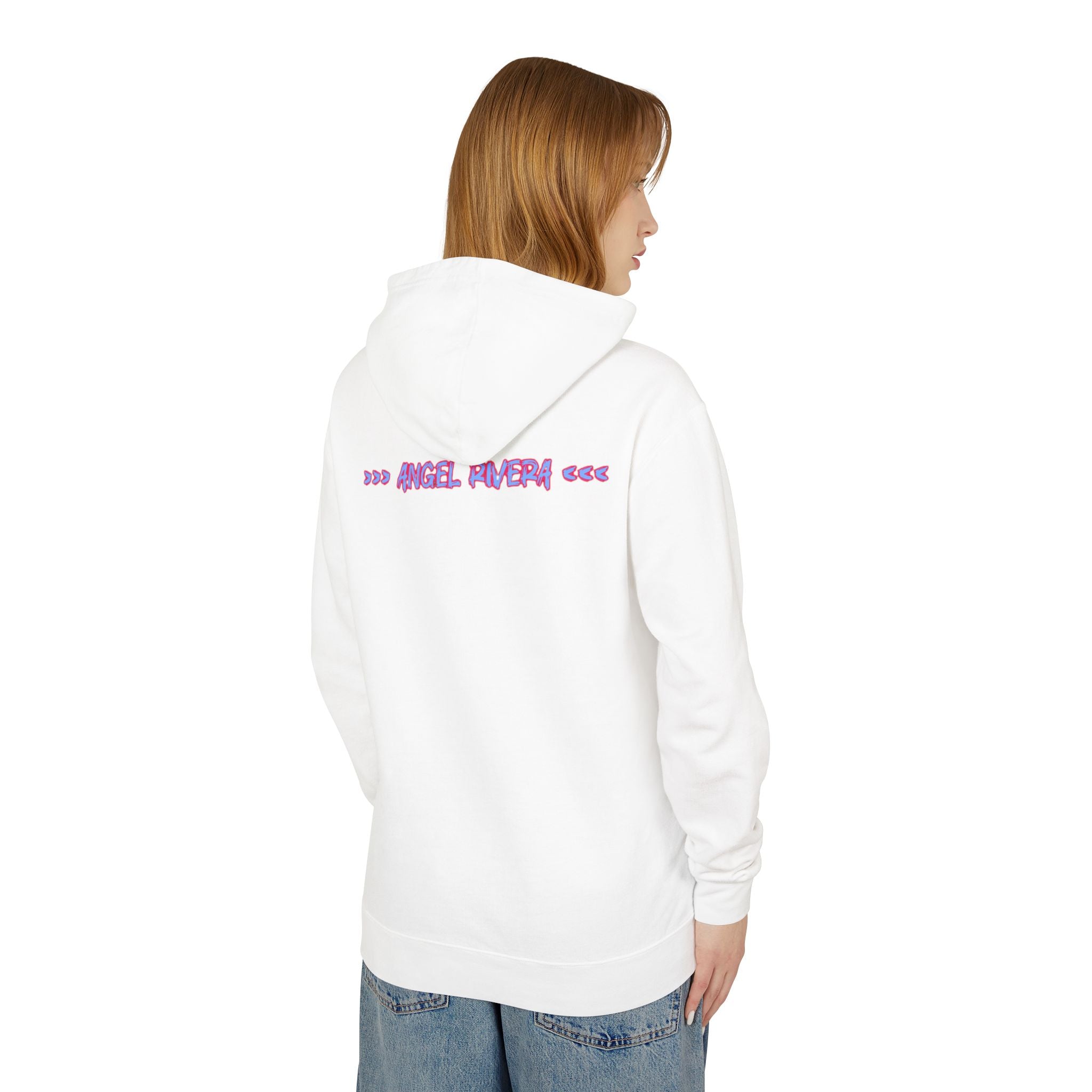 I Trust Nobody Hoodie — Neon Pink and Blue Broken Heart Graphic Hooded Sweatshirt