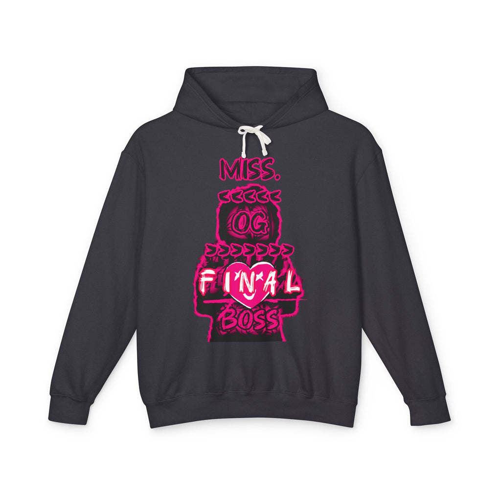 Miss Final Boss Hoodie — Retro Pink Gamer Graphic Hooded Sweatshirt