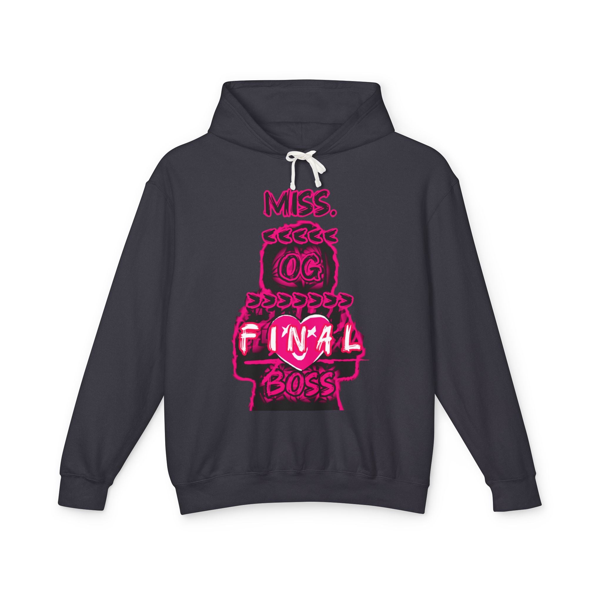 Miss Final Boss Hoodie — Retro Pink Gamer Graphic Hooded Sweatshirt