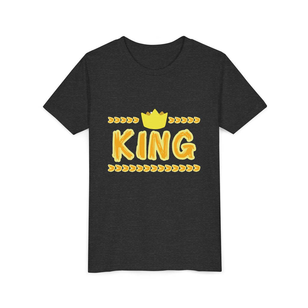 Youth 'King' Tee — Yellow Crown Graphic Kids T-Shirt