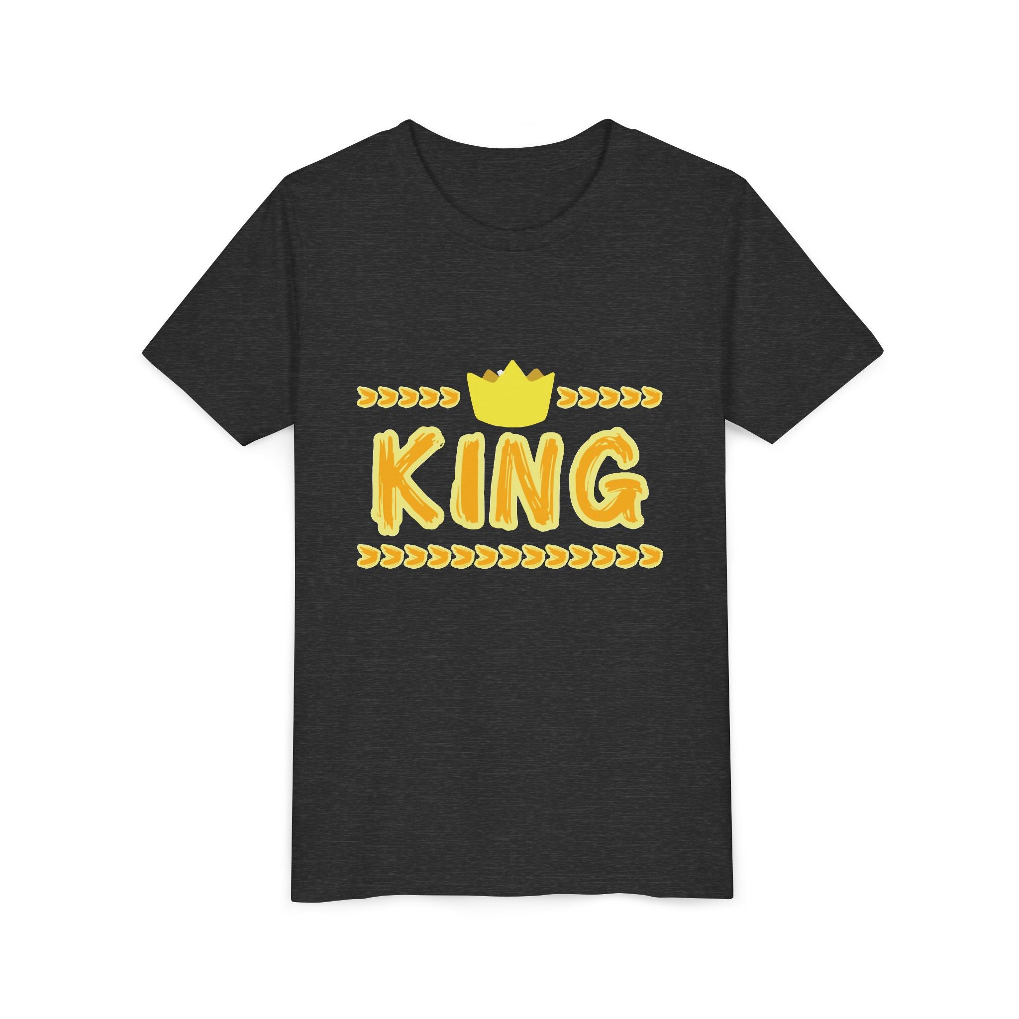 Youth 'King' Tee — Yellow Crown Graphic Kids T-Shirt