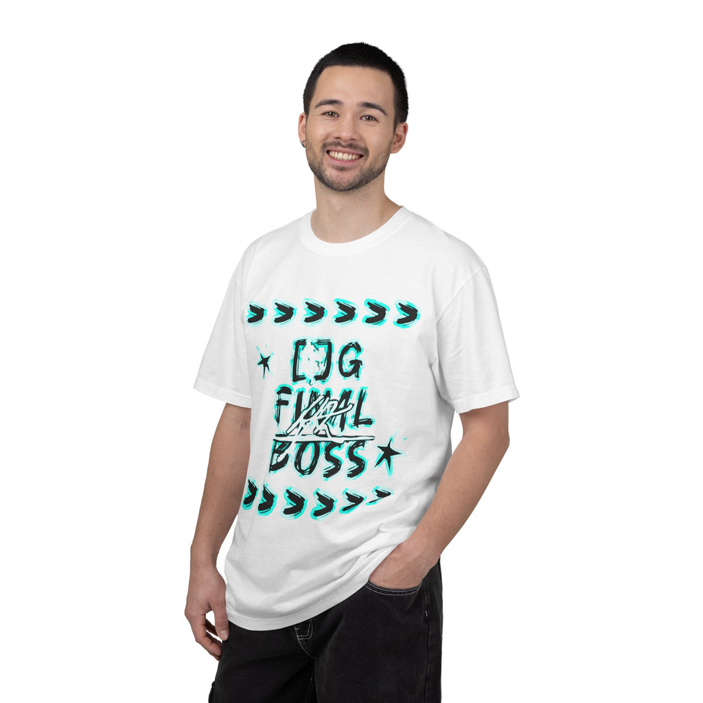 OG Final Boss Graphic Cyan star designed T-shirt - Streetwear