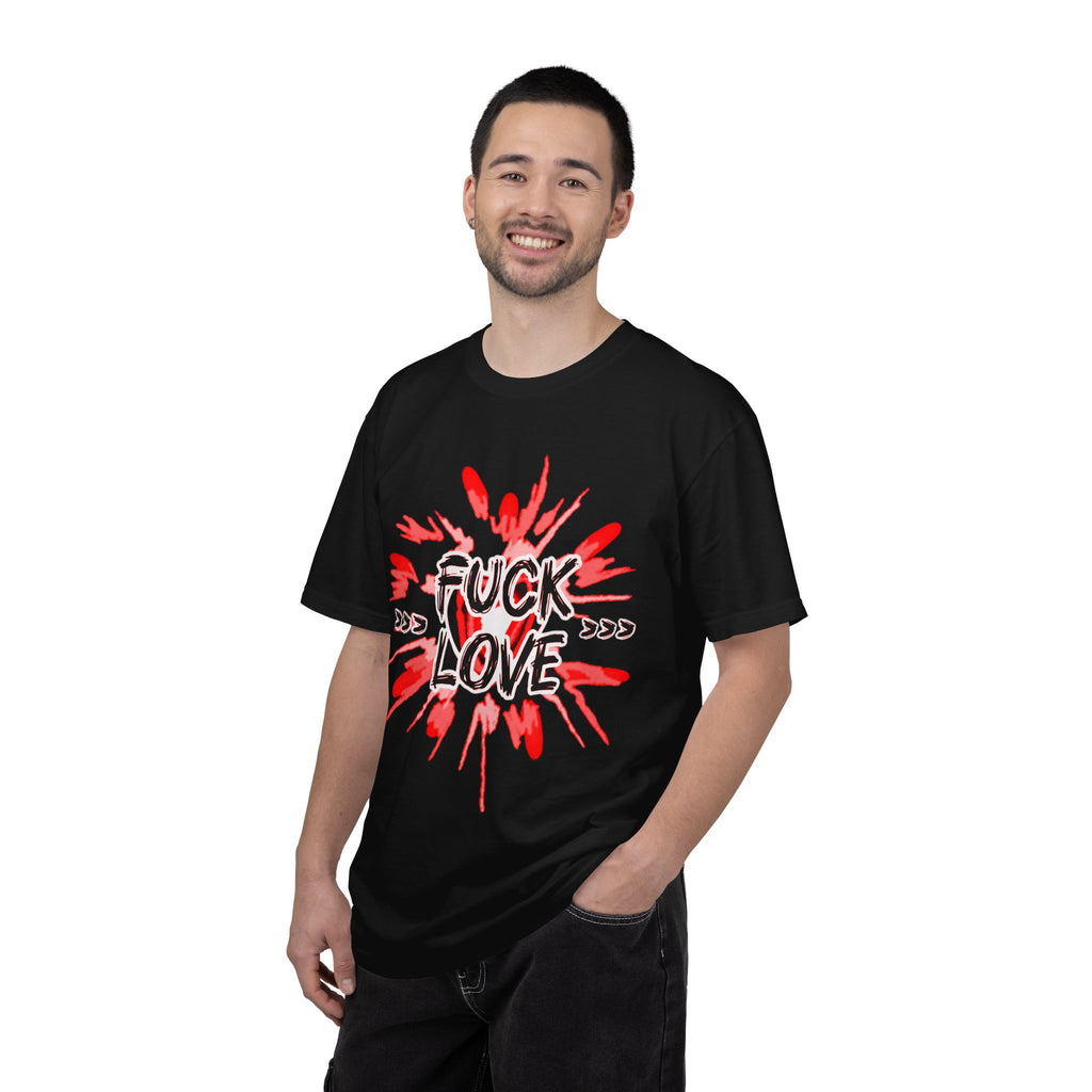 Graphic T-Shirt — "F Love" Bold Red Explosion Tee