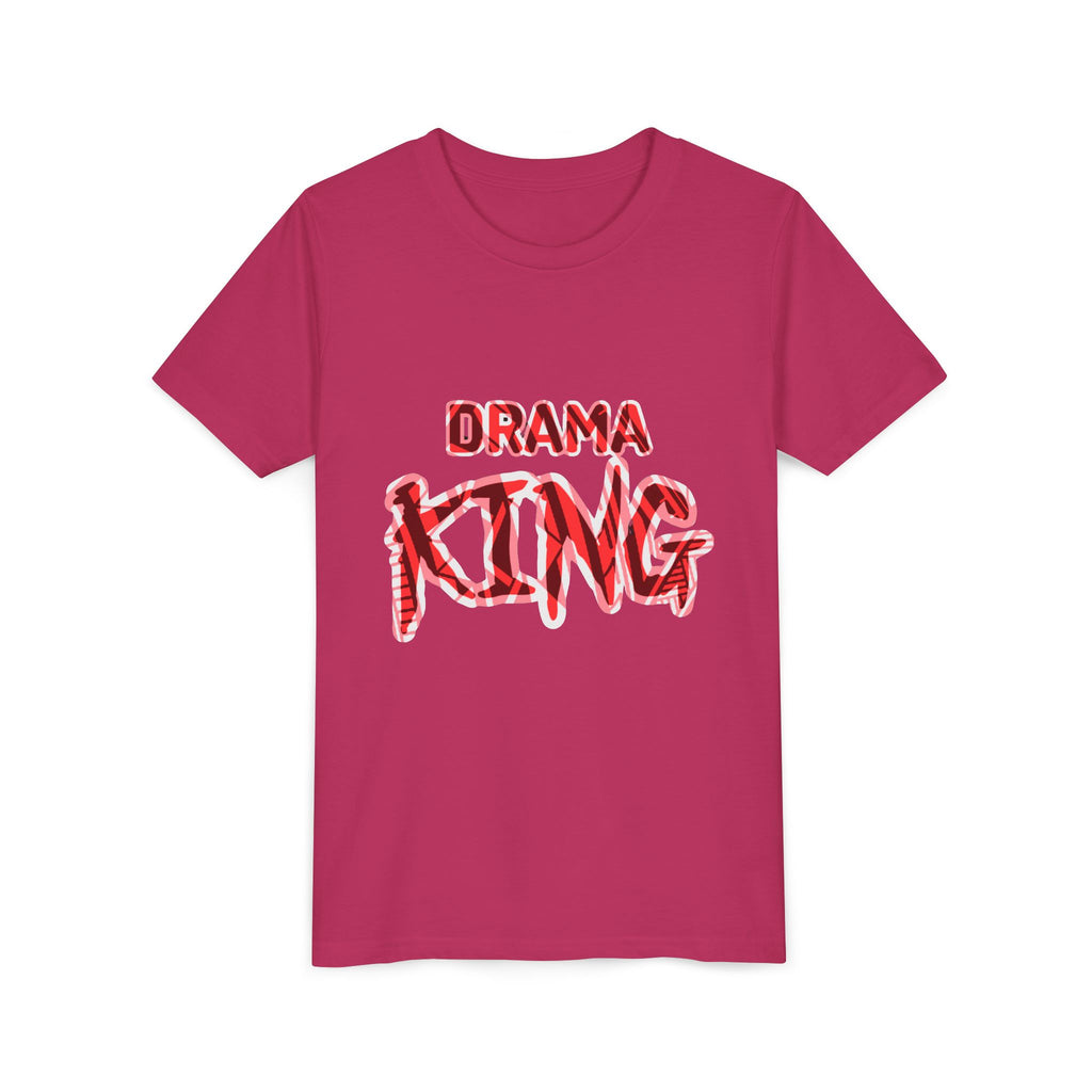 Drama King Youth Tee — Bold Red Graphic Kids T‑Shirt