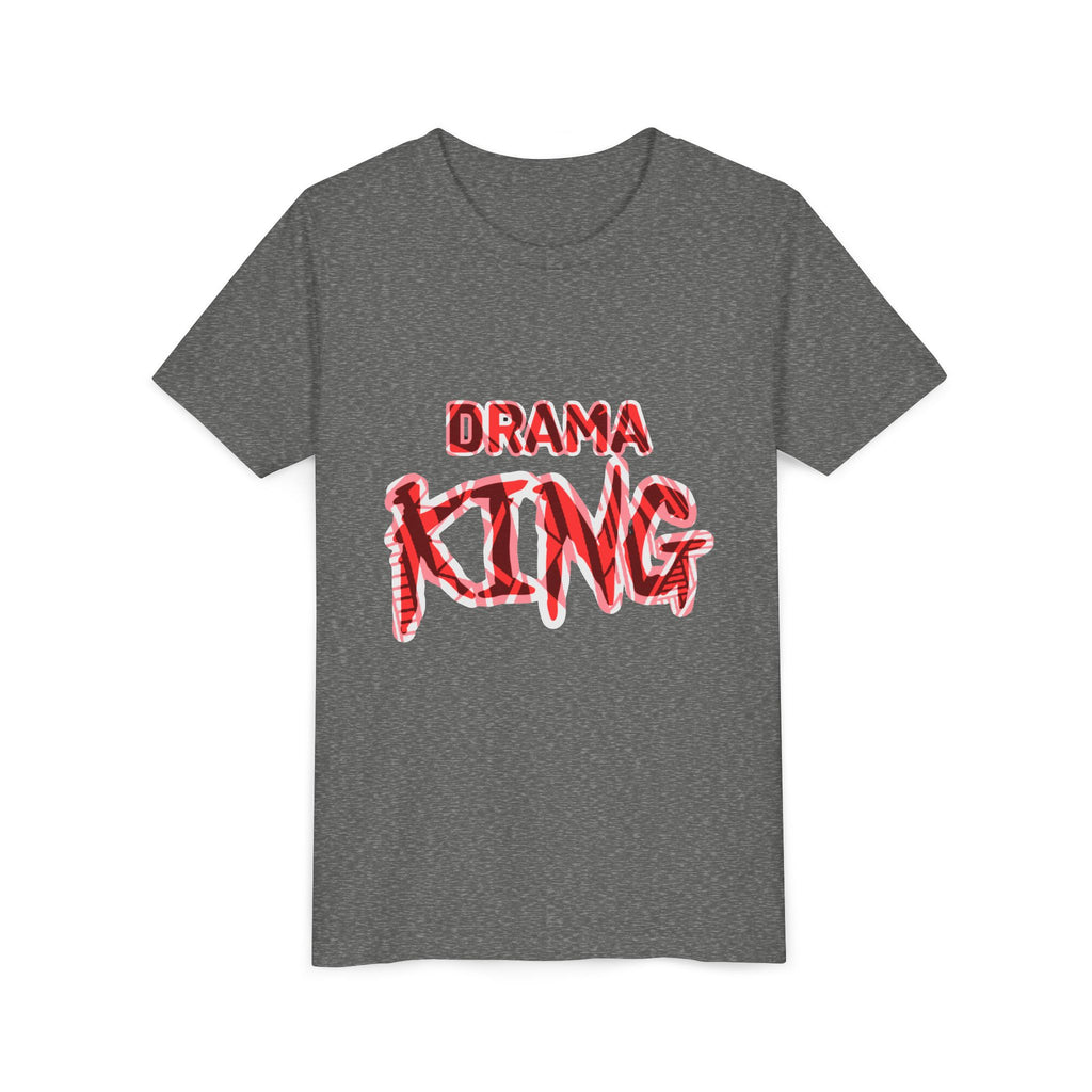 Drama King Youth Tee — Bold Red Graphic Kids T‑Shirt
