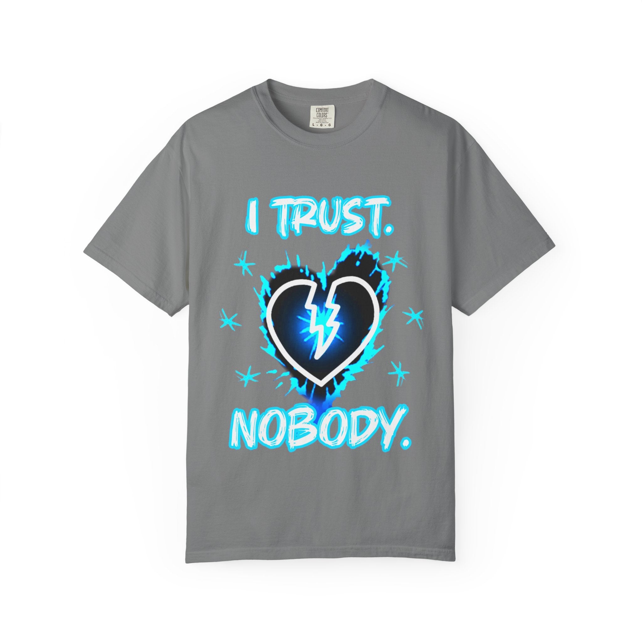 I Trust Nobody T-Shirt — Broken Heart Lightning Graphic Tee
