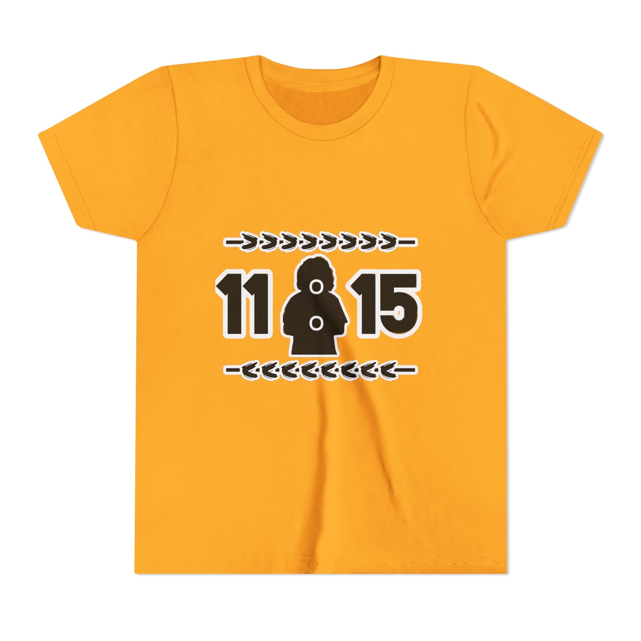 Youth Tee — '11:15' Black Silhouette Date Graphic Kids Shirt