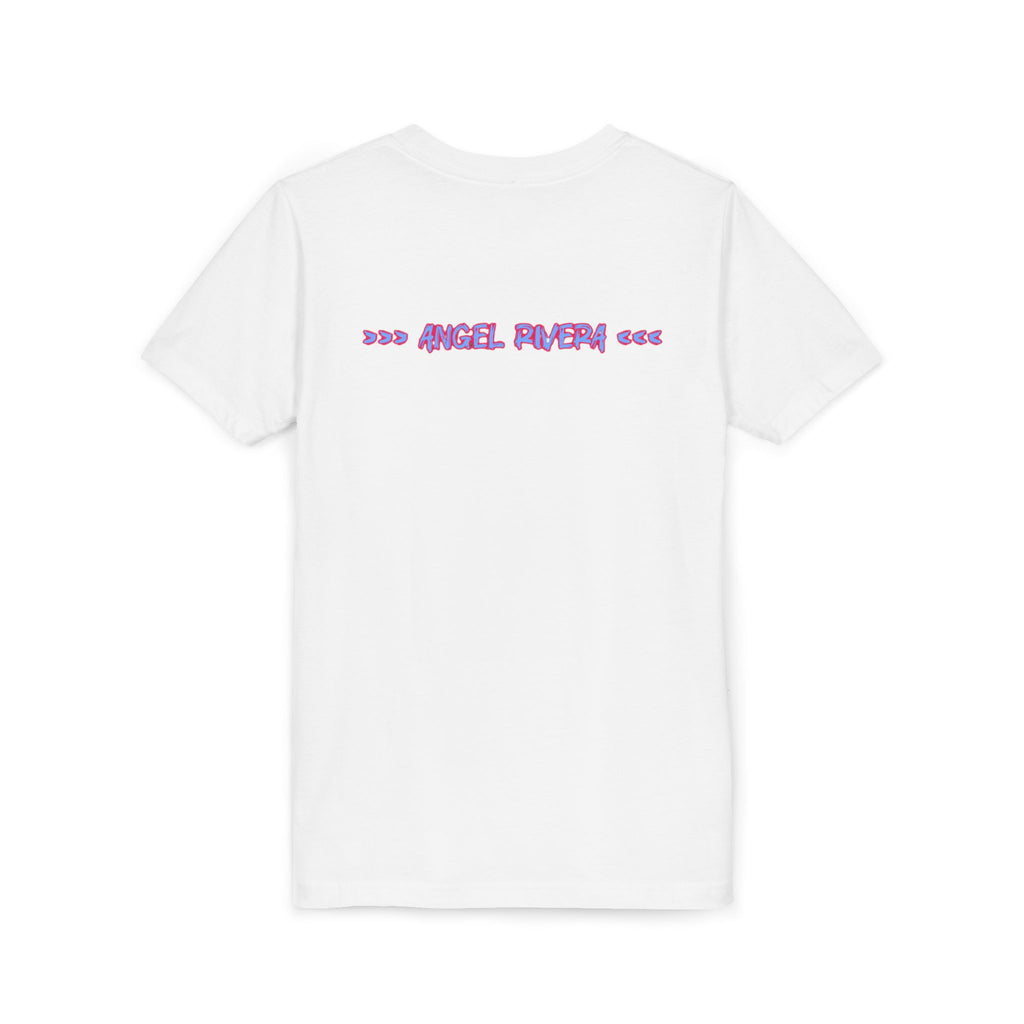 Youth Tee - 'I Trust Nobody' Neon Pink and Blue Broken Heart Graphic