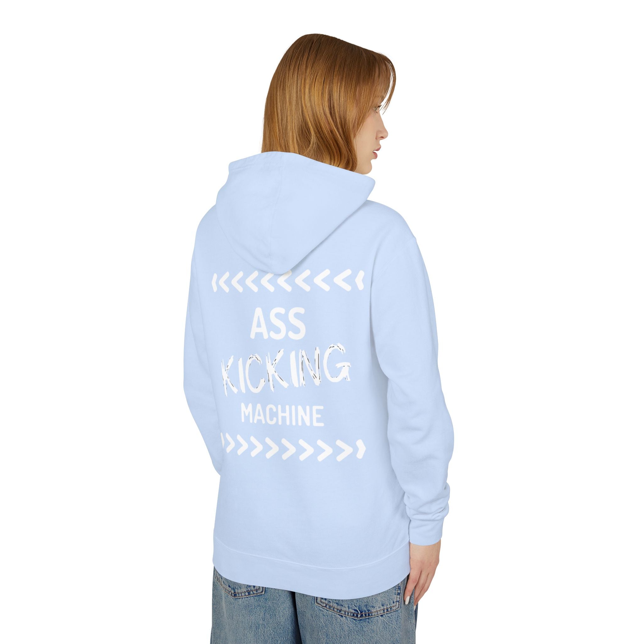 Hoodie — "Ass Kicking Machine" Lightweight Casual Pullover