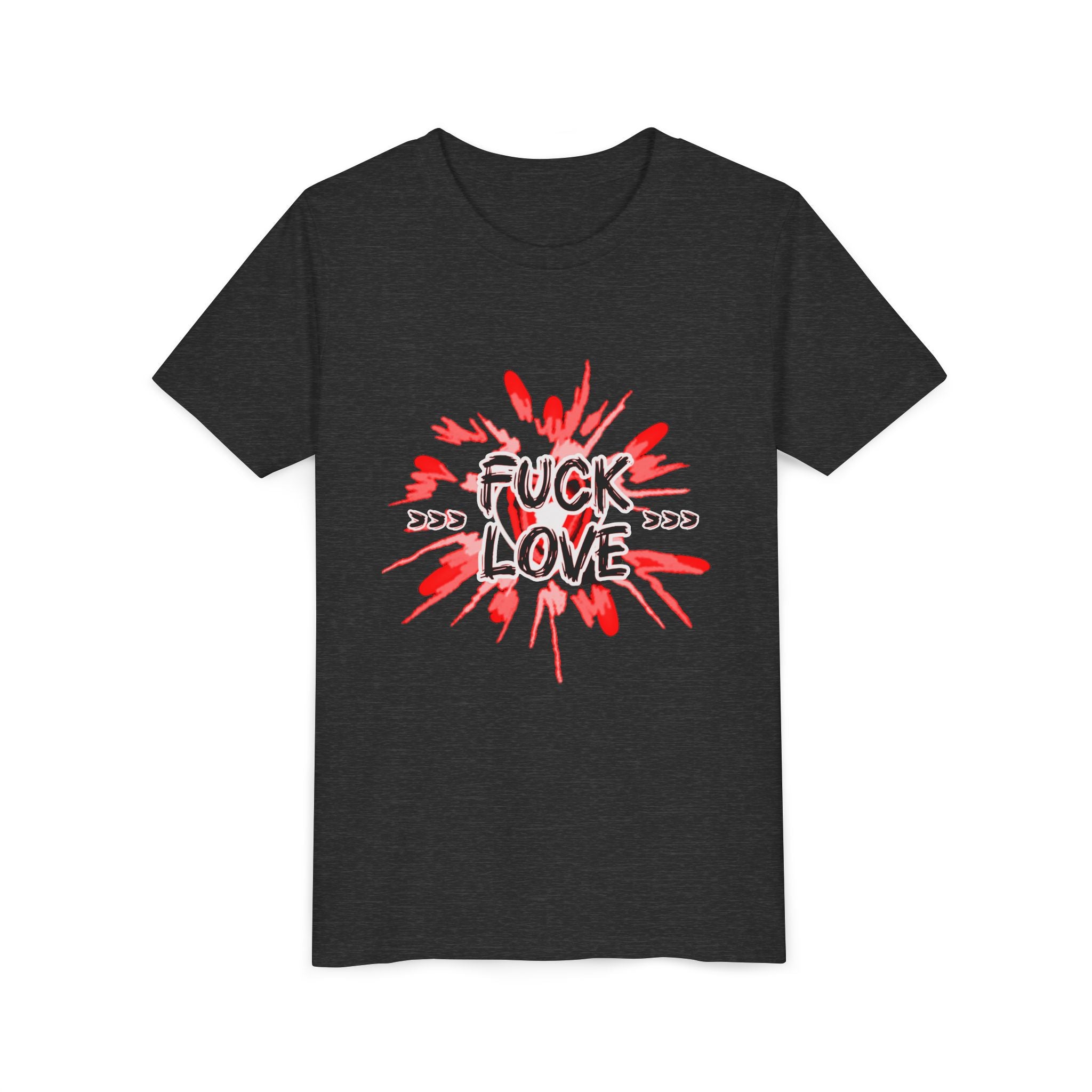 Youth Tee — "Fuck Love" Red Splash Graphic