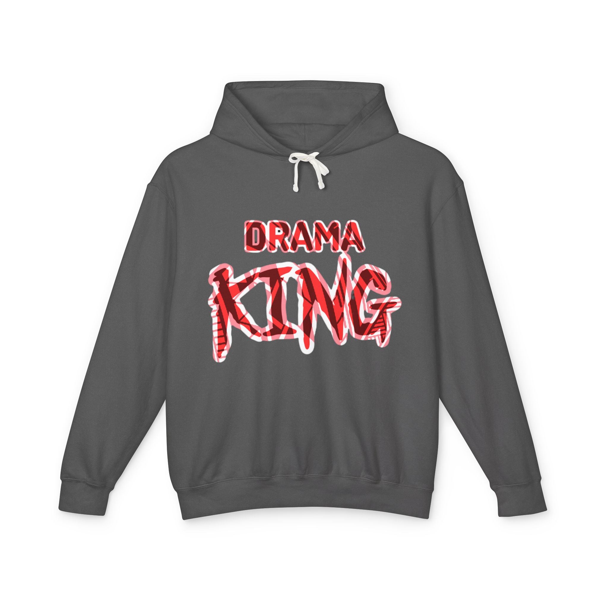 Drama King Hoodie — Graphic Red Brushstroke Pullover