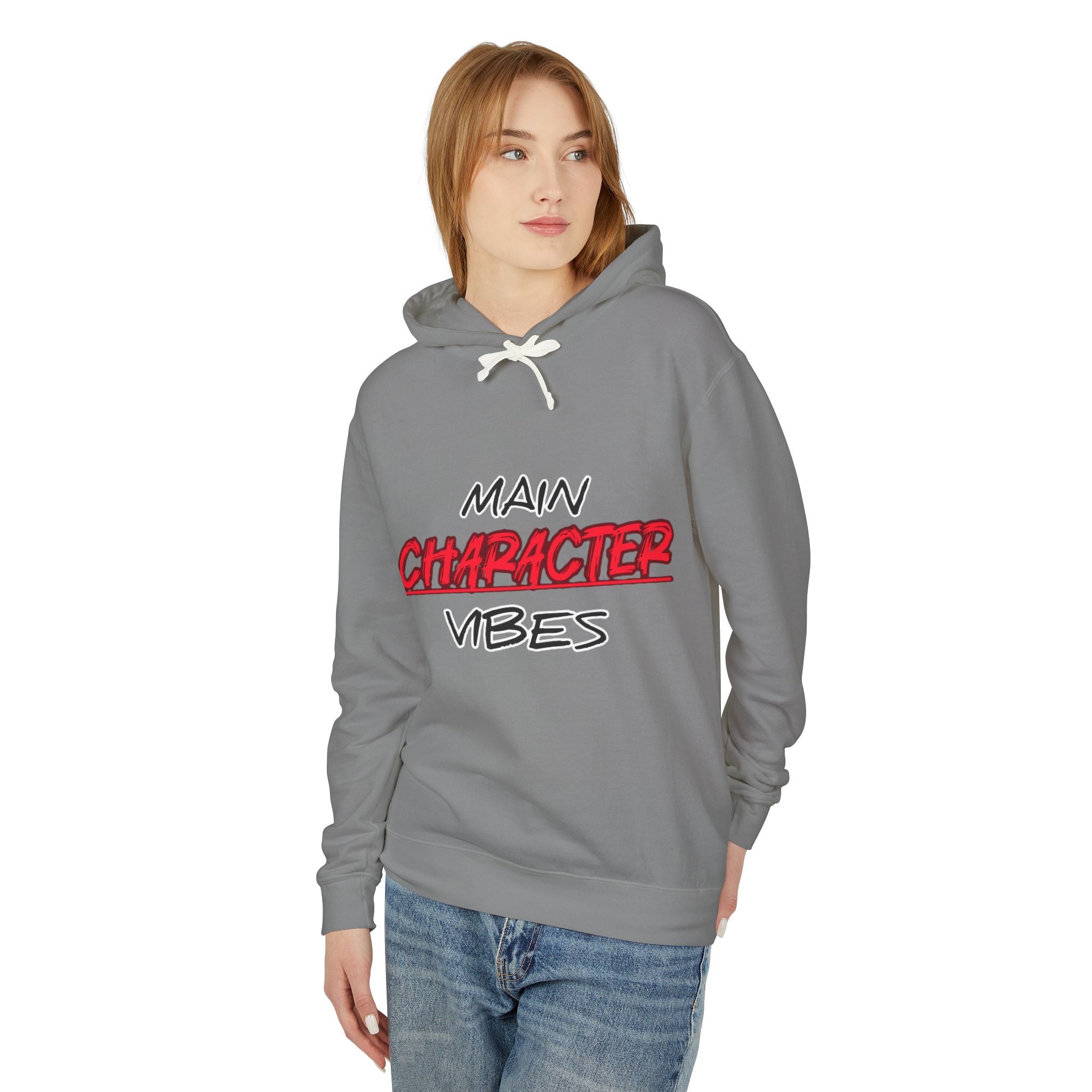 Main Character Vibes Hoodie — "Main Character Vibes" Graphic Hooded Sweatshirt