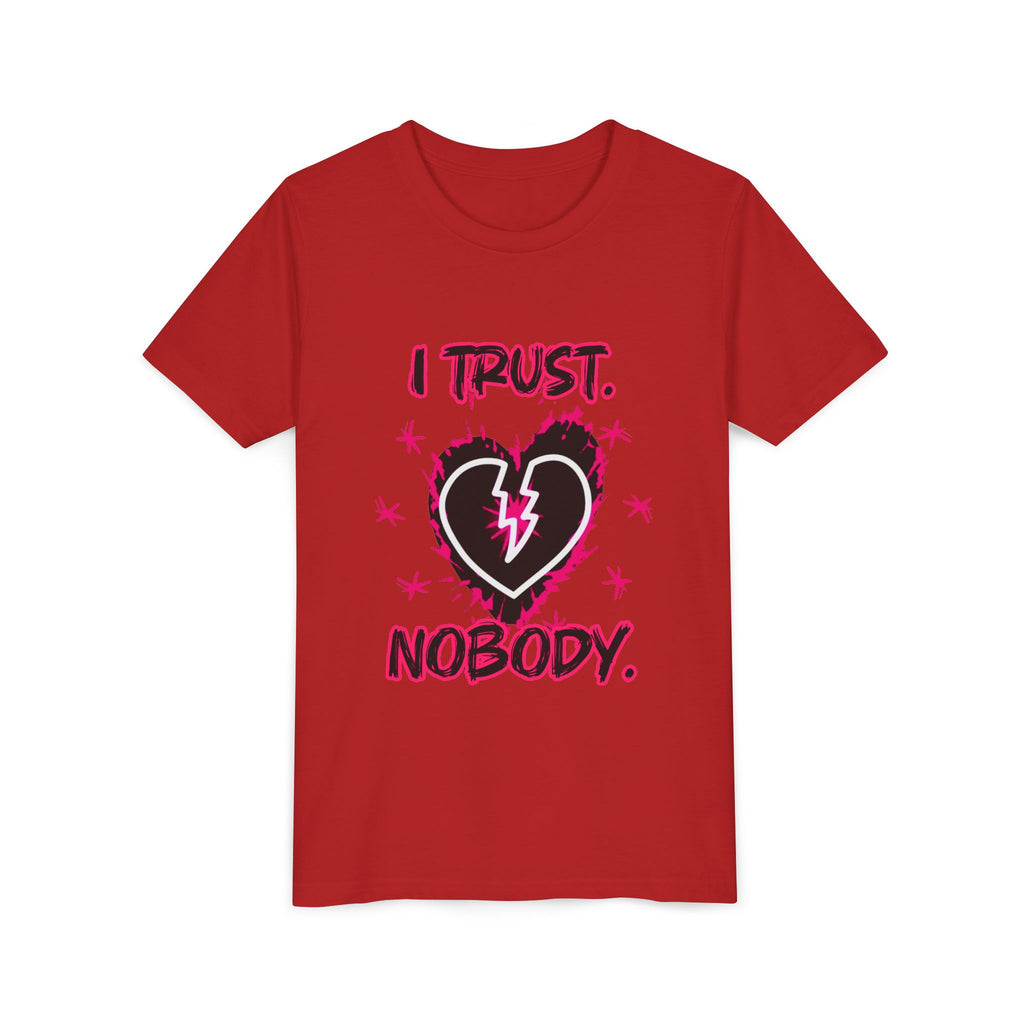 Youth Tee — “I Trust Nobody” Broken Heart Graphic Shirt