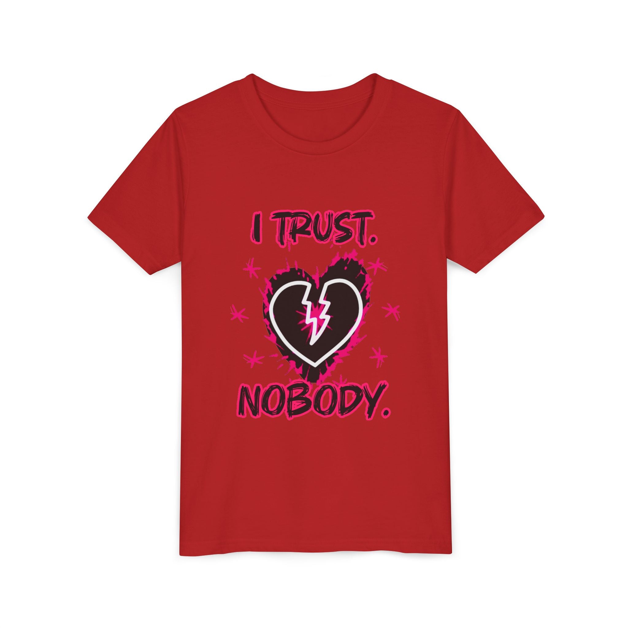 Youth Tee — “I Trust Nobody” Broken Heart Graphic Shirt