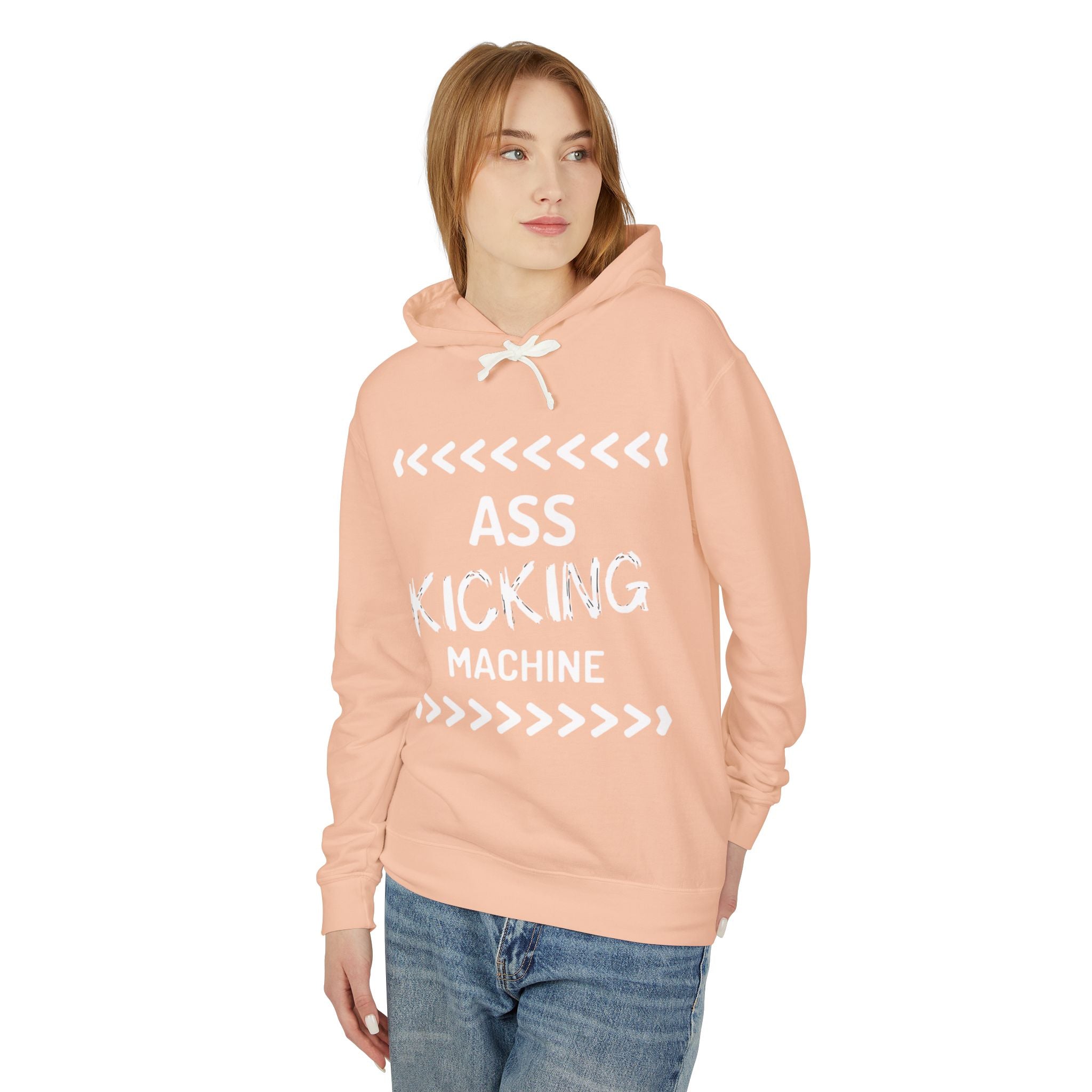 Hoodie — "Ass Kicking Machine" Lightweight Casual Pullover