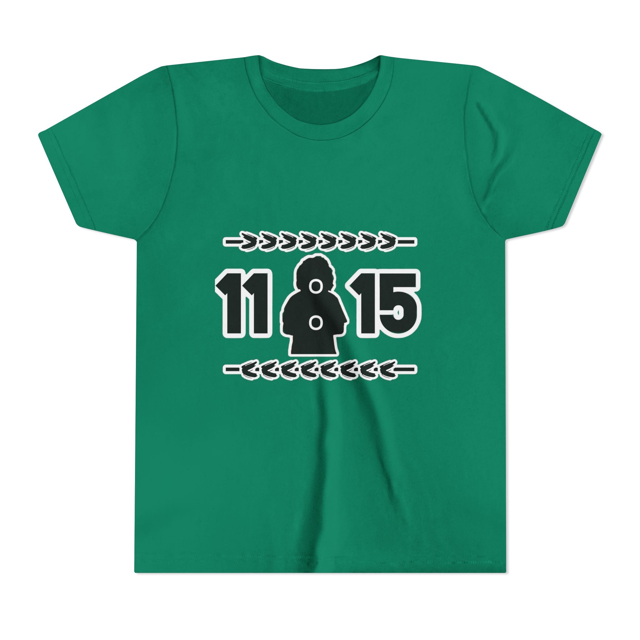 Youth Tee — '11:15' Black Silhouette Date Graphic Kids Shirt