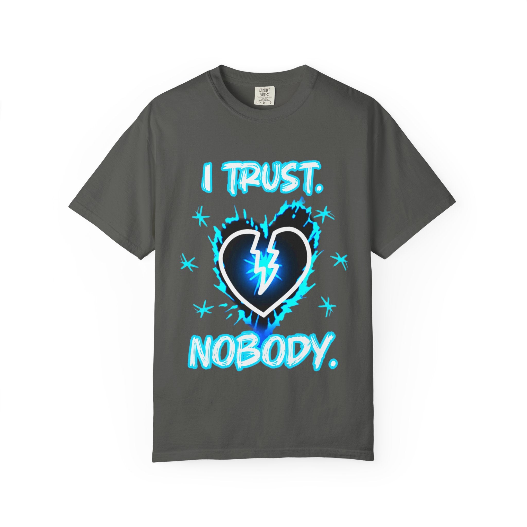 I Trust Nobody T-Shirt — Broken Heart Lightning Graphic Tee