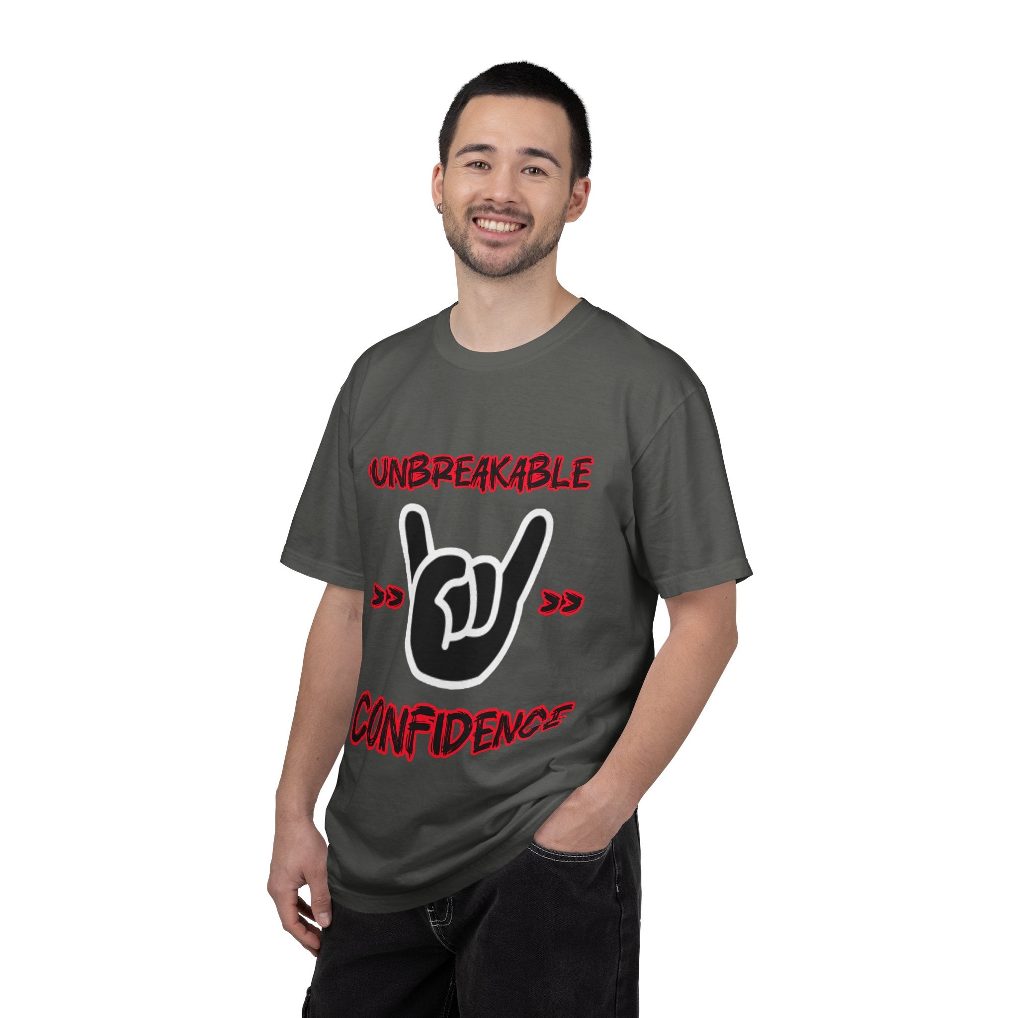 Unbreakable Confidence T-Shirt — Rock Hand Sign Graphic Tee